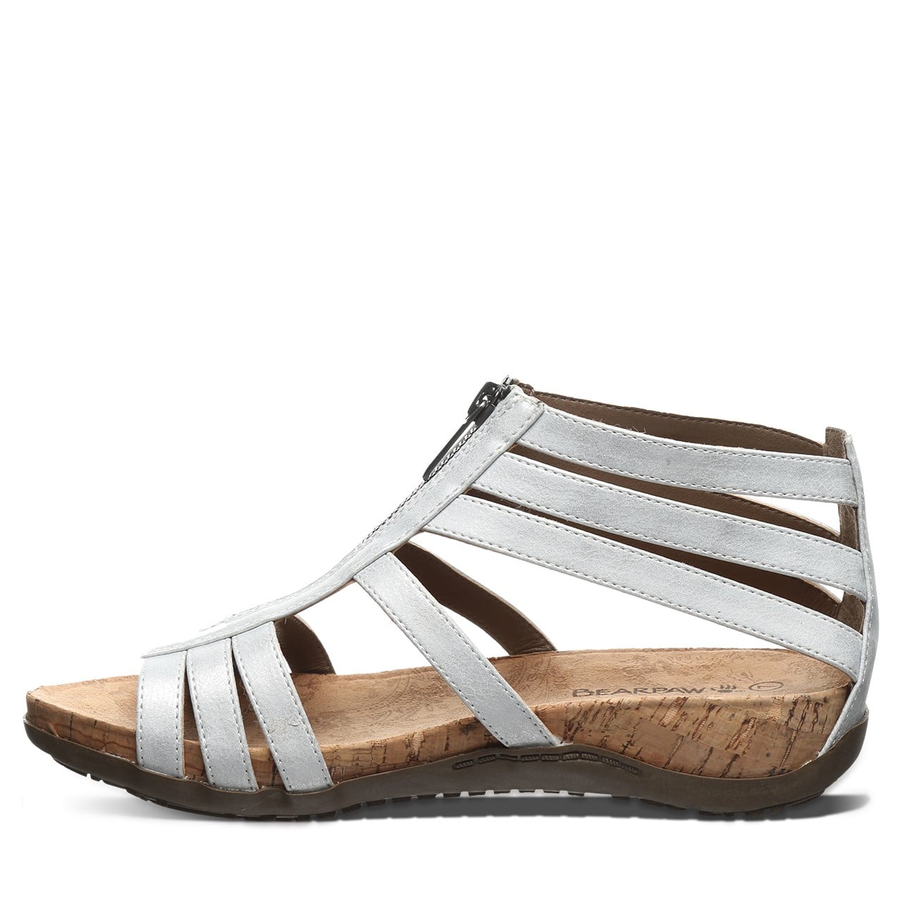 Bearpaw Layla II Women's Strappy Sandals - 2669W Bearpaw- 015 - White Metallic - Side View