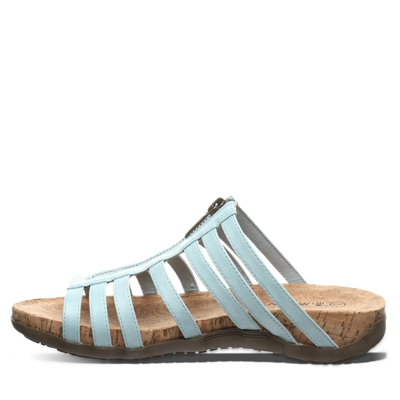 Bearpaw Sabrina Women's Faux Leather Upper Sandals - 2897W Bearpaw- 300 - Light Blue - Side View