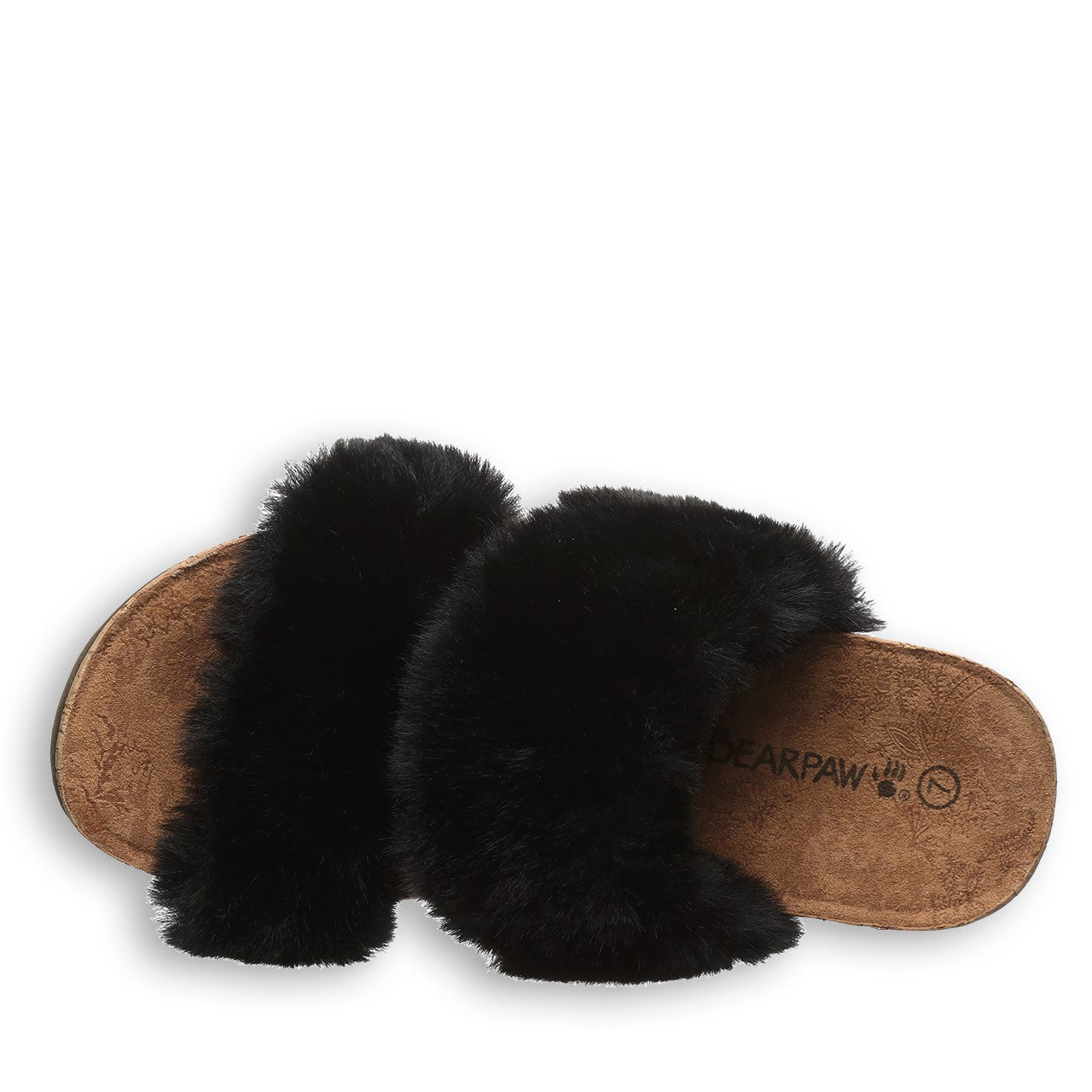 Bearpaw Analia Women's Faux Fur Upper Sandals - 2900W Bearpaw- 011 - Black - View