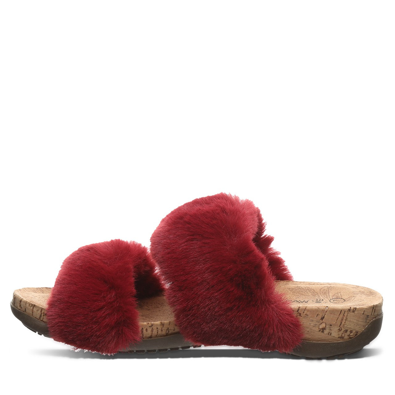 Bearpaw Analia Women's Faux Fur Upper Sandals - 2900W Bearpaw- 624 - Beet - Side View