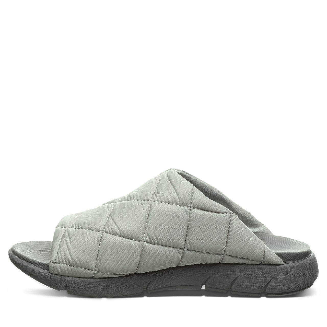 Bearpaw Audrey Women's Quilted Nylon Uppe Sandals - 2902W Bearpaw- 018 - Light Gray - Side View