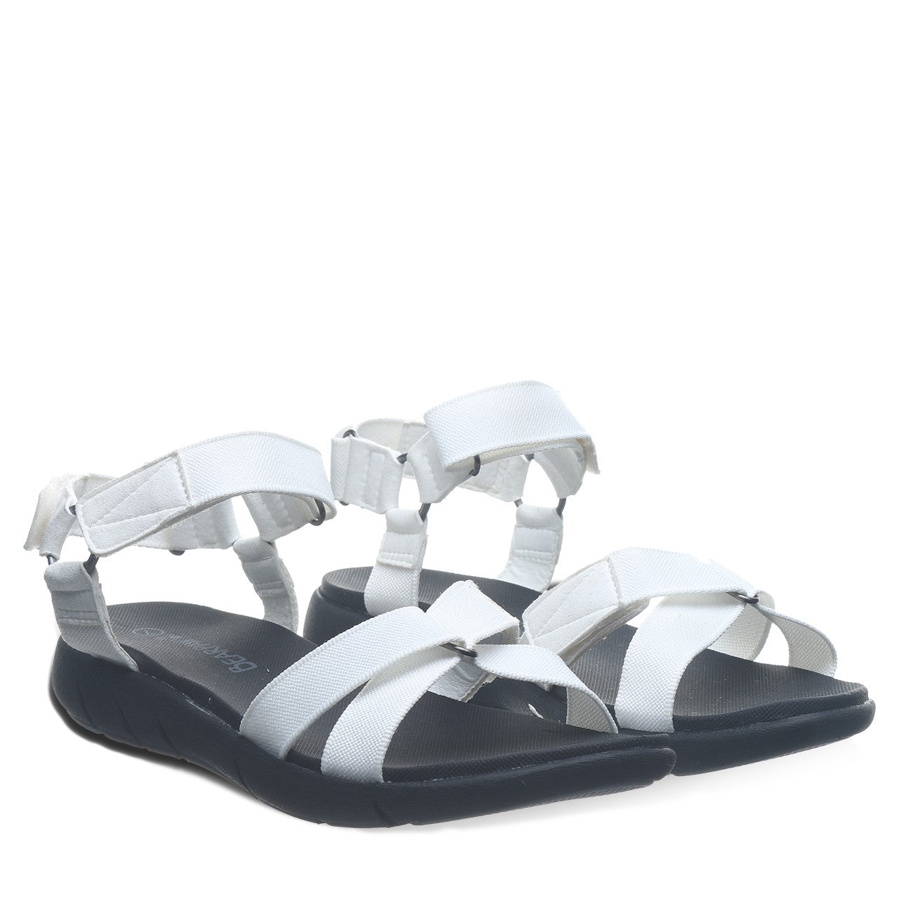 Bearpaw Becca Women's Webbing Tape/micro Sandals - 2904W Bearpaw- 010 - White - 8