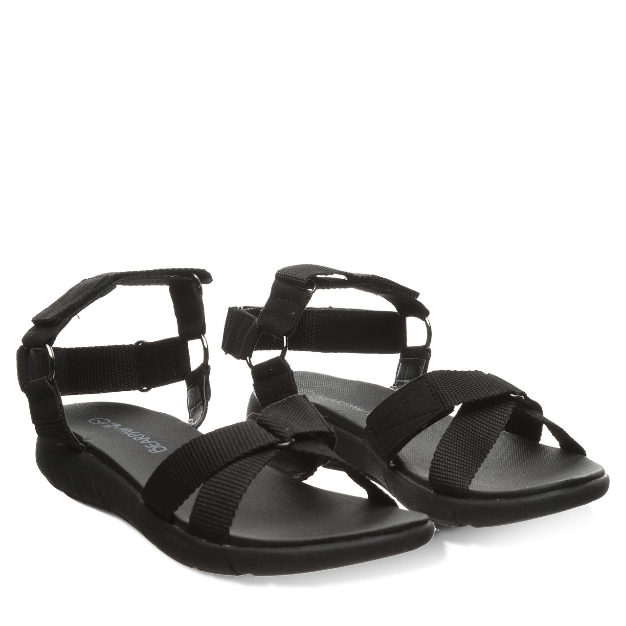 Bearpaw Becca Women's Webbing Tape/micro Sandals - 2904W Bearpaw- 884 - Black/black - 8