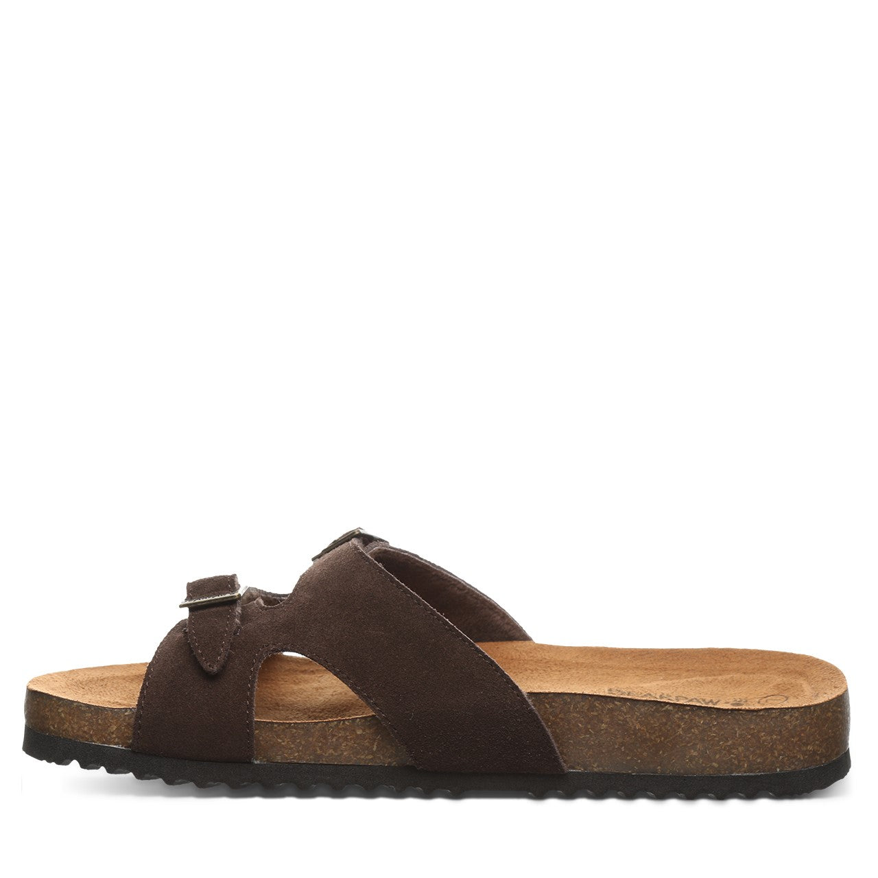 Bearpaw Jaycee Women's Cow Suede Upper Sandals - 2906W Bearpaw- 205 - Chocolate - Side View