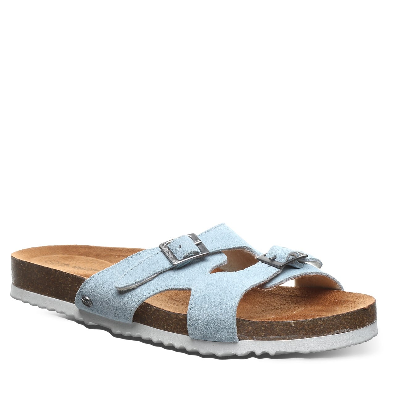 Bearpaw Jaycee Women's Suede Adjustable Cork Sandals - 2906W in Baltic Sea