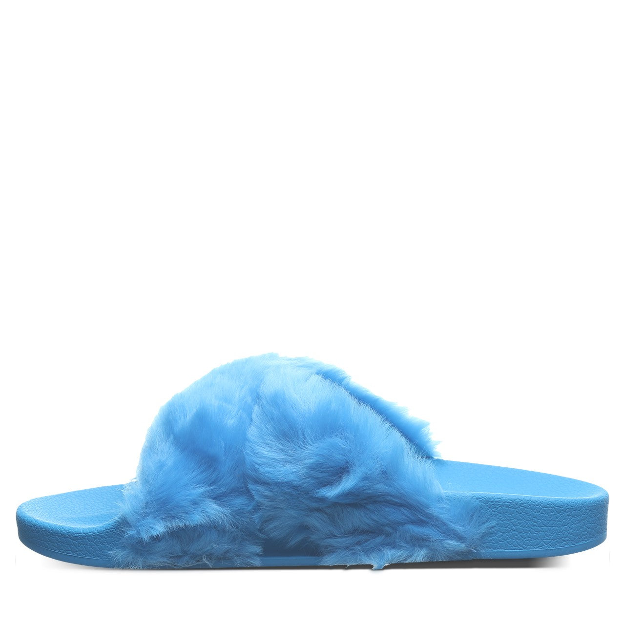 Bearpaw Lauryn Women's Faux Fur Upper Sandals - 2909W Bearpaw- 380 - Blue - Side View