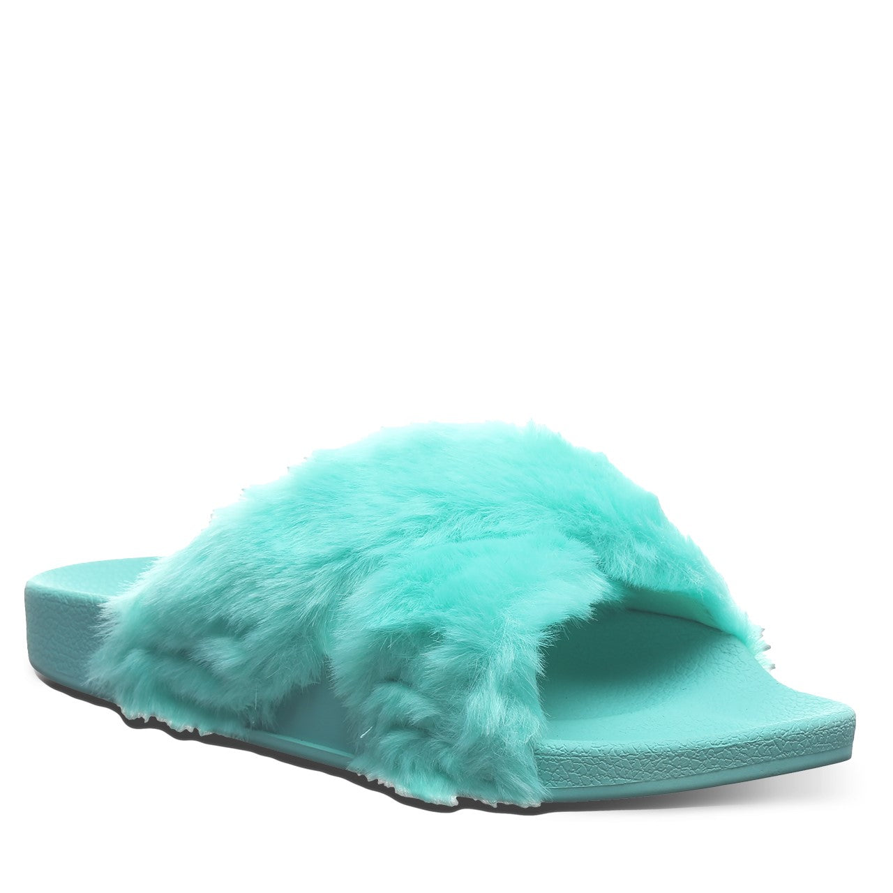 Bearpaw Lauryn Women's Furry Slide Sandals - 2909W in Green