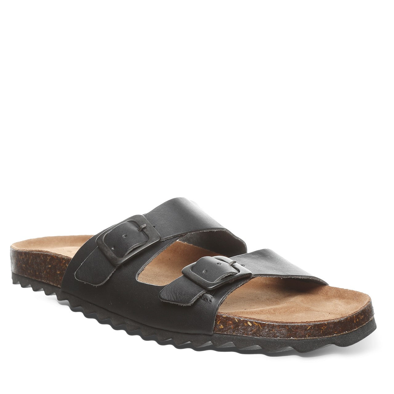 Bearpaw Julieta Women's Cork / Leather Slide Sandals - Artisan - 2925W in Black