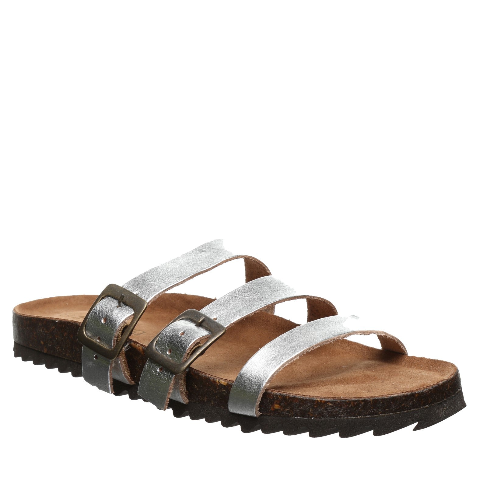 Bearpaw Mercedes Women's Artisan Cork Adjustable Sandals - 2927W in Silver