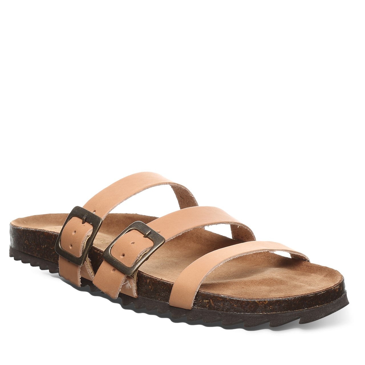 Bearpaw Mercedes Women's Leather Upper Sandals - 2927W Bearpaw- 262 - Luggage - Profile View