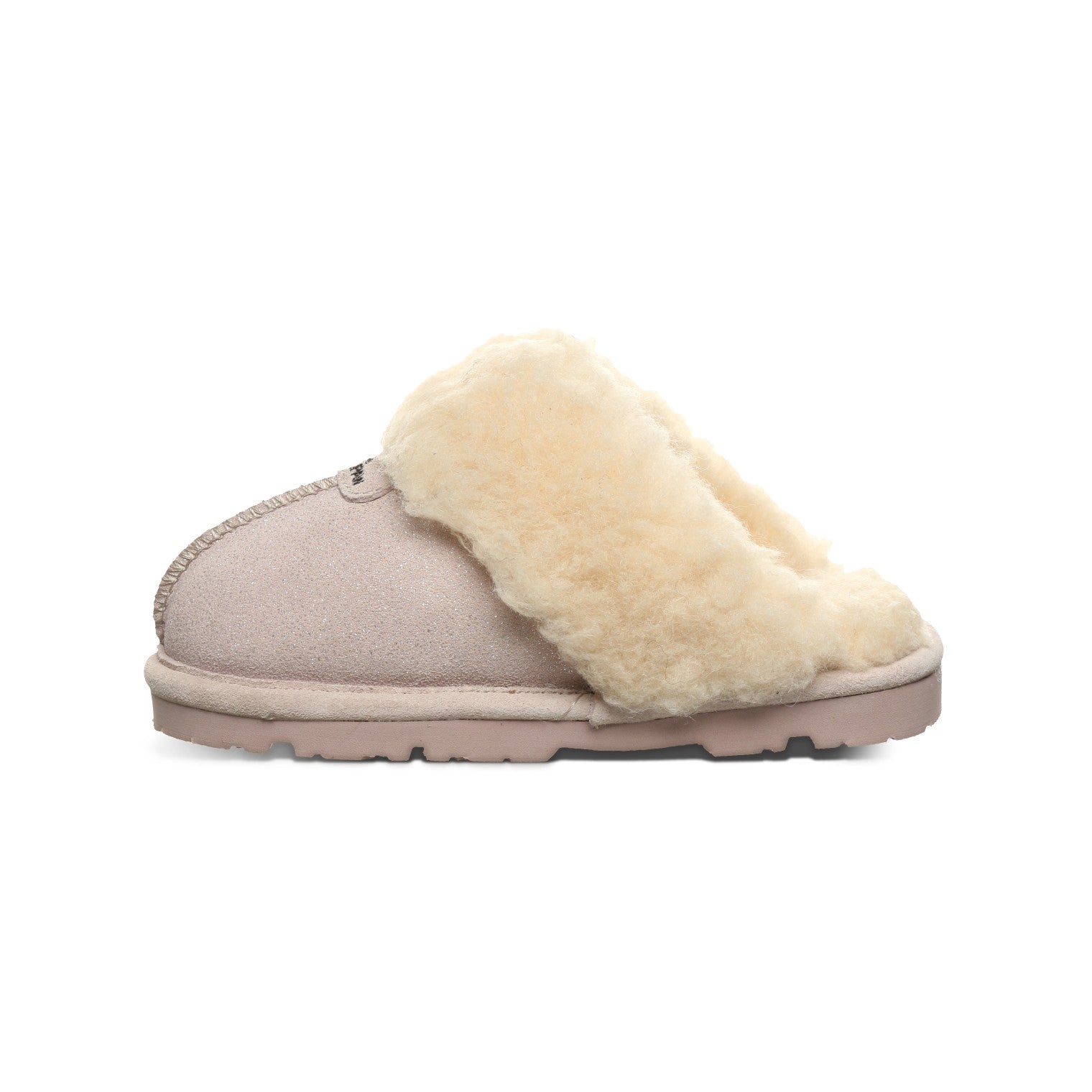 Bearpaw Loki Kid's Leather, Wool Slippers - 671Y Bearpaw- 552 - Pink Caviar - Side View