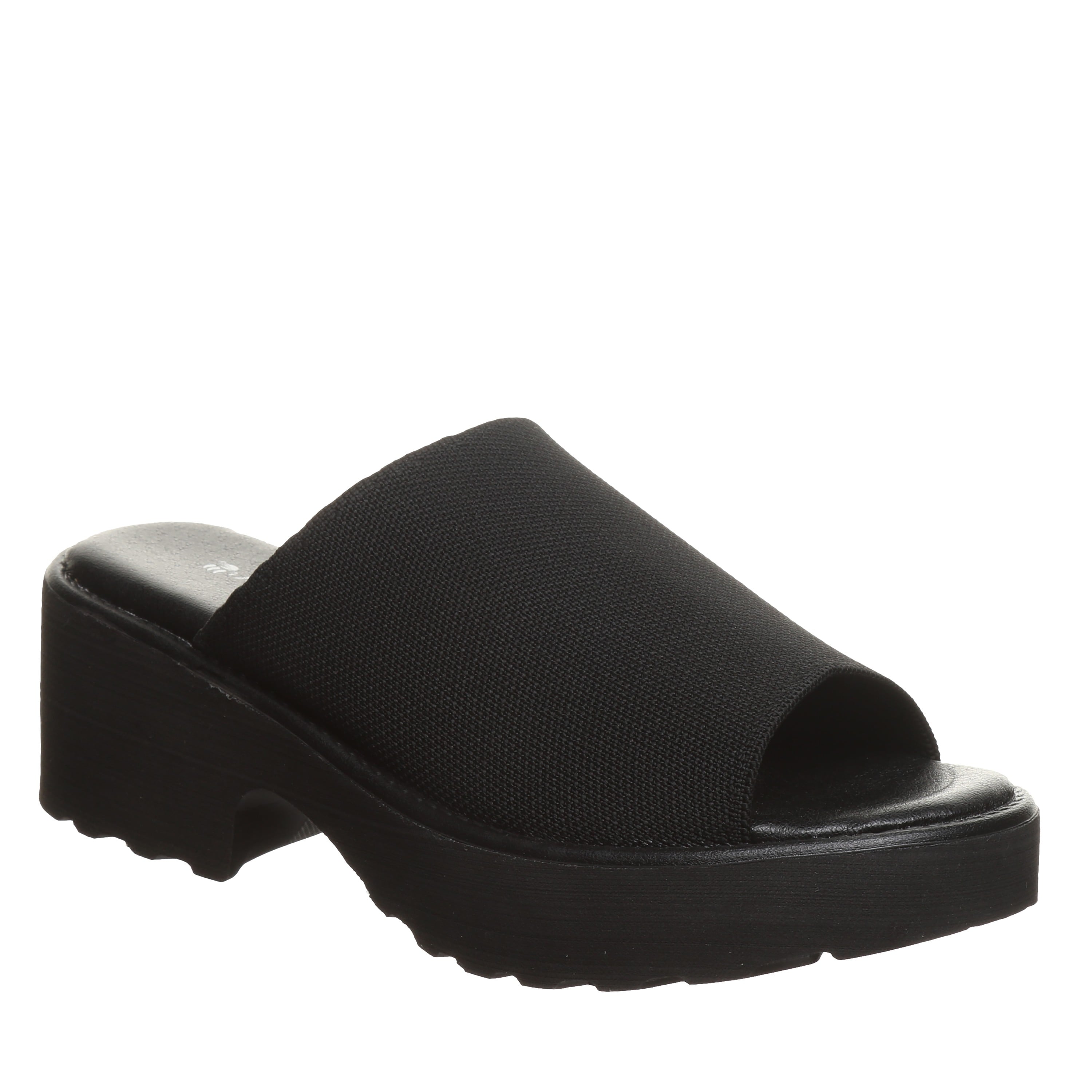 Bearpaw Blanche 3425w Women's Comfort Knit Platform Slip-on Clog in Black/black
