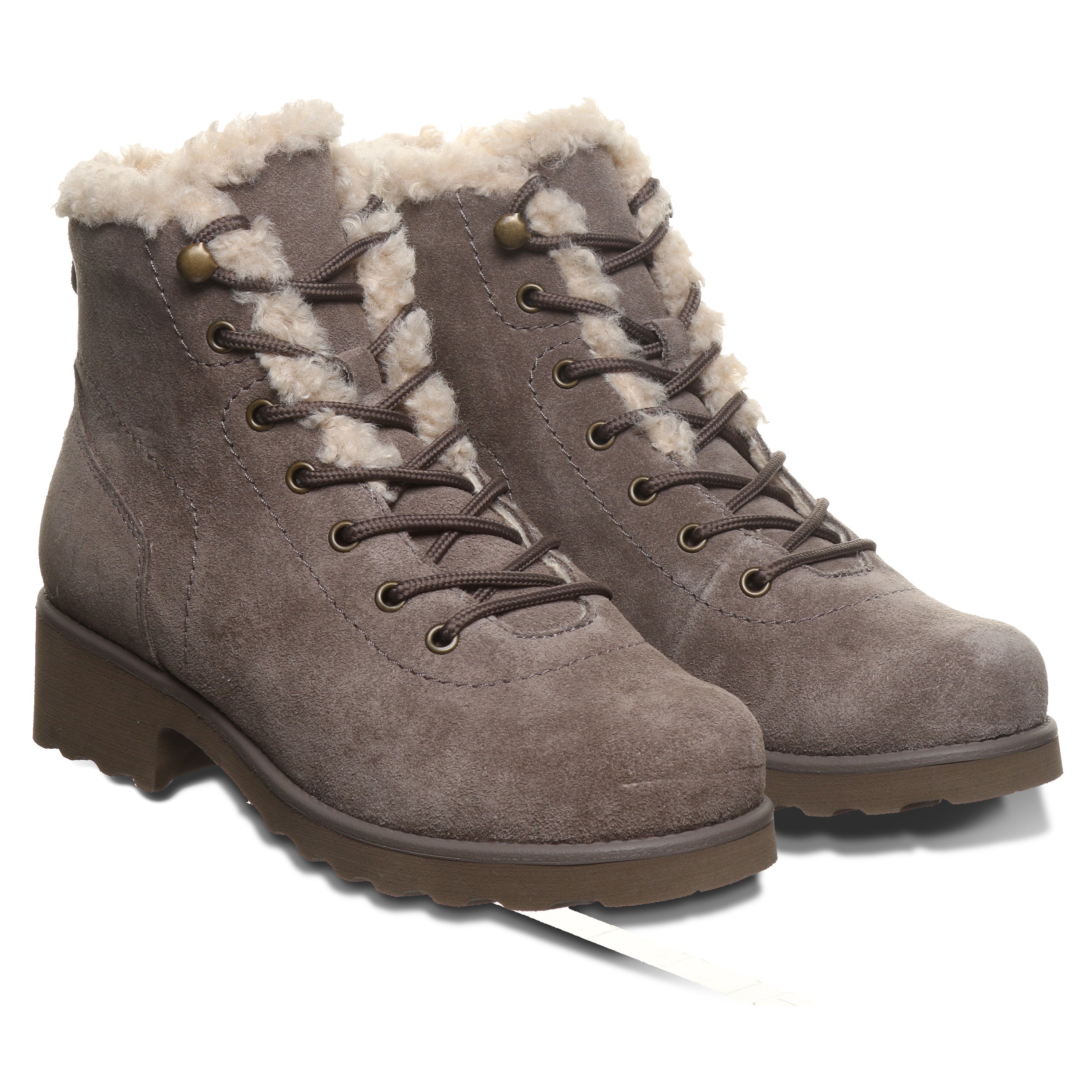 Bearpaw Caitlin Women's Boots - 3340w - Cozy Lace-up Winter Ankle Boots in Morel