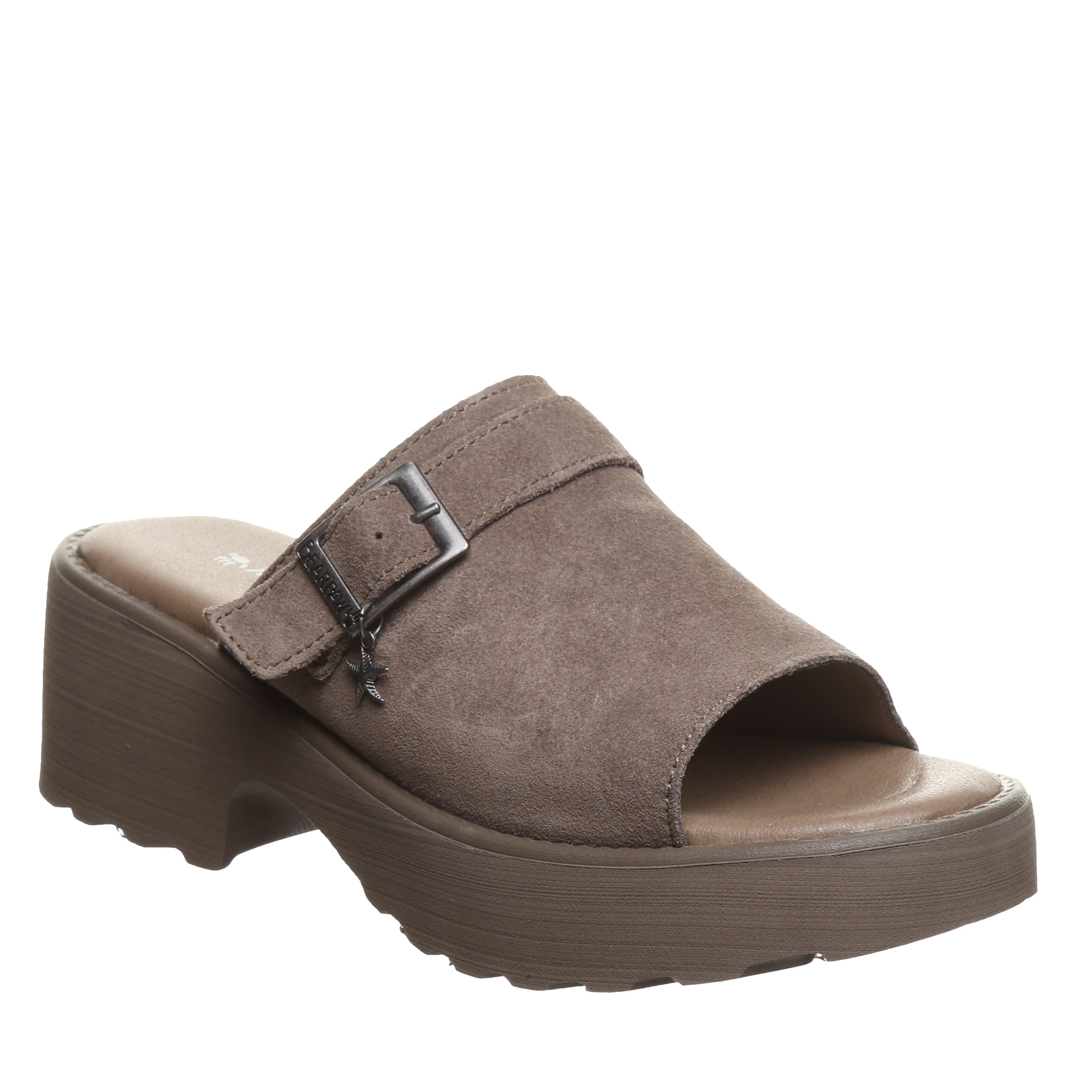 Bearpaw Frances 3422w Women's Comfort Platform Clog Shoes in Morel