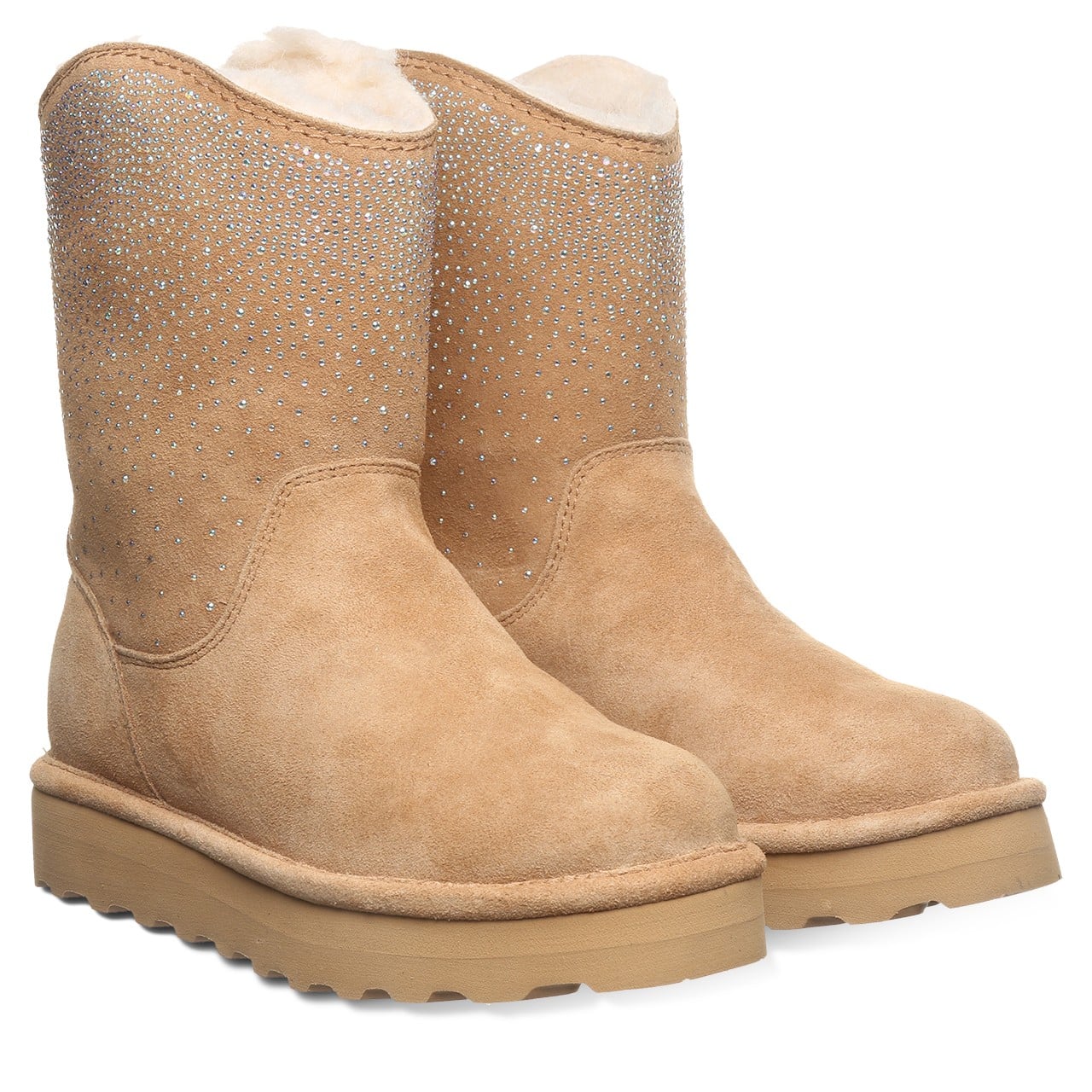 Bearpaw GLAM PLATFORM LO Women's Boots - 3118W - Iced Coffee Solid - pair view