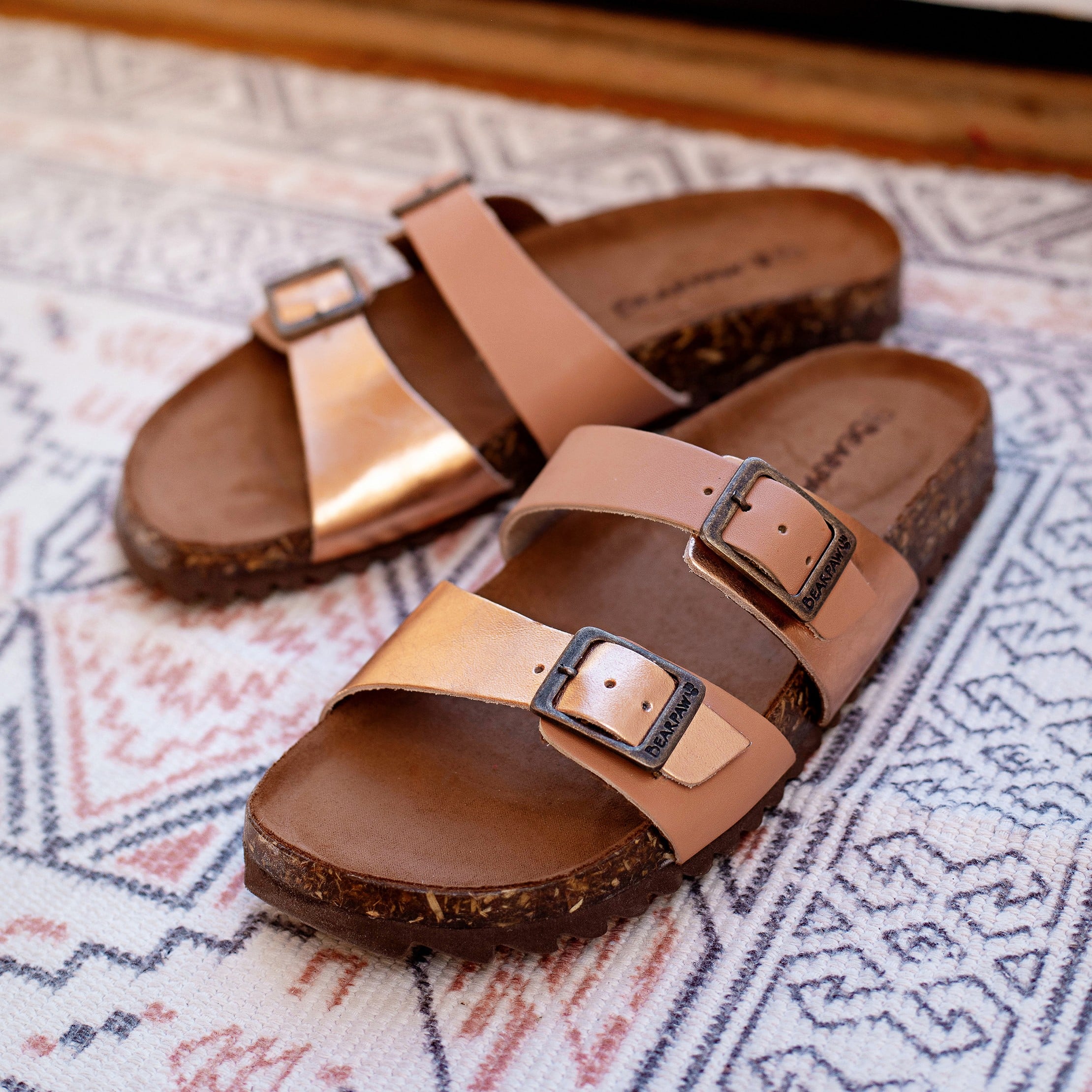 Bearpaw JULIETA II Women's Sandals - 3005W - Luggage/rose Gold - lifestyle view