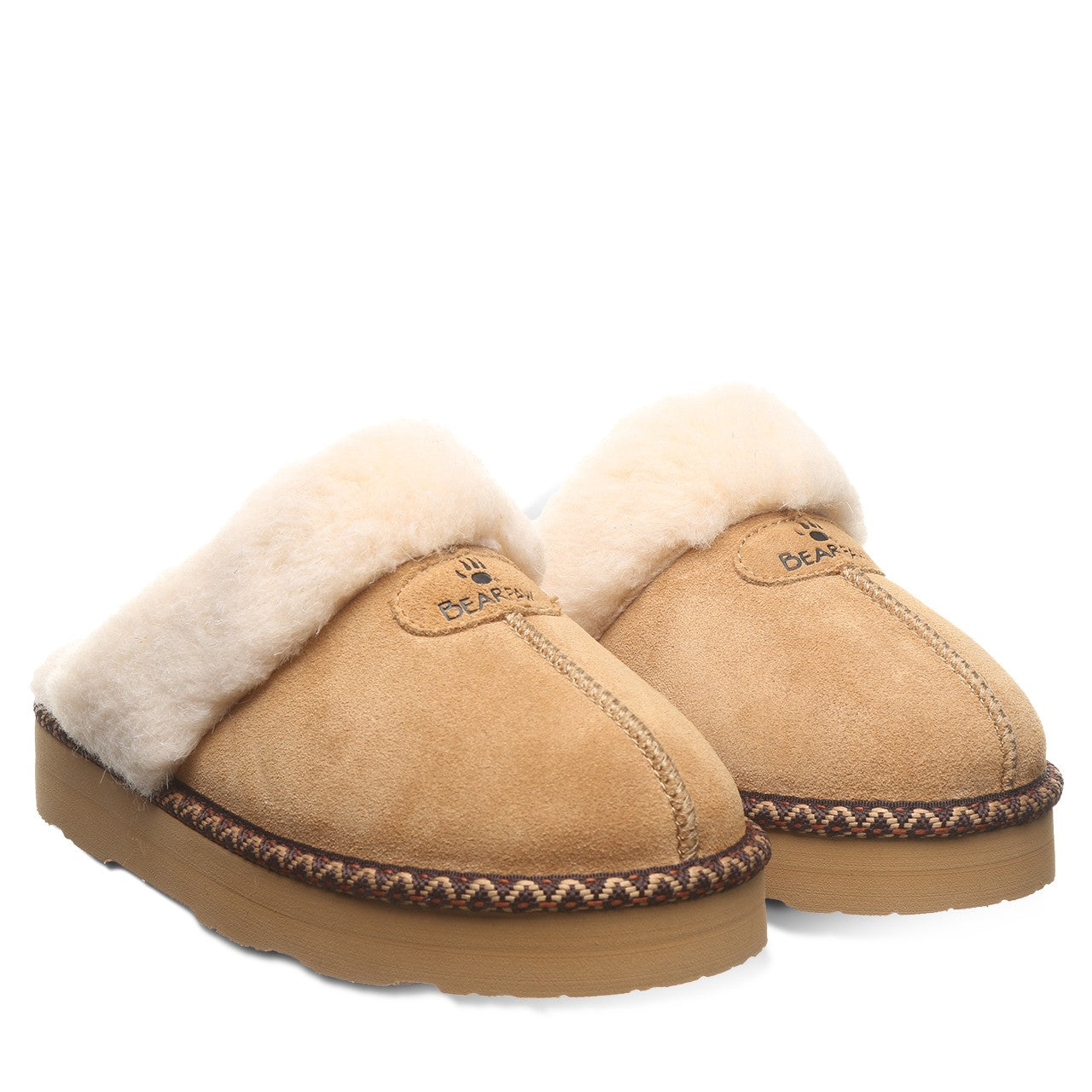 Bearpaw LOKI PLATFORM LO DECO Women's Slippers - 3191W - Iced Coffee Solid - pair view