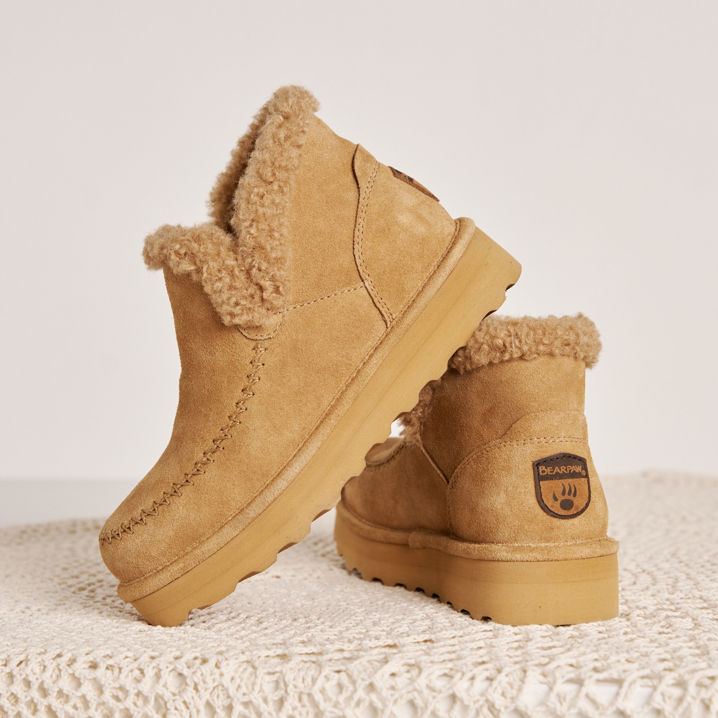 Bearpaw MAEVE PLATFORM LO Women's Boots - 3120W - Iced Coffee Solid - lifestyle view