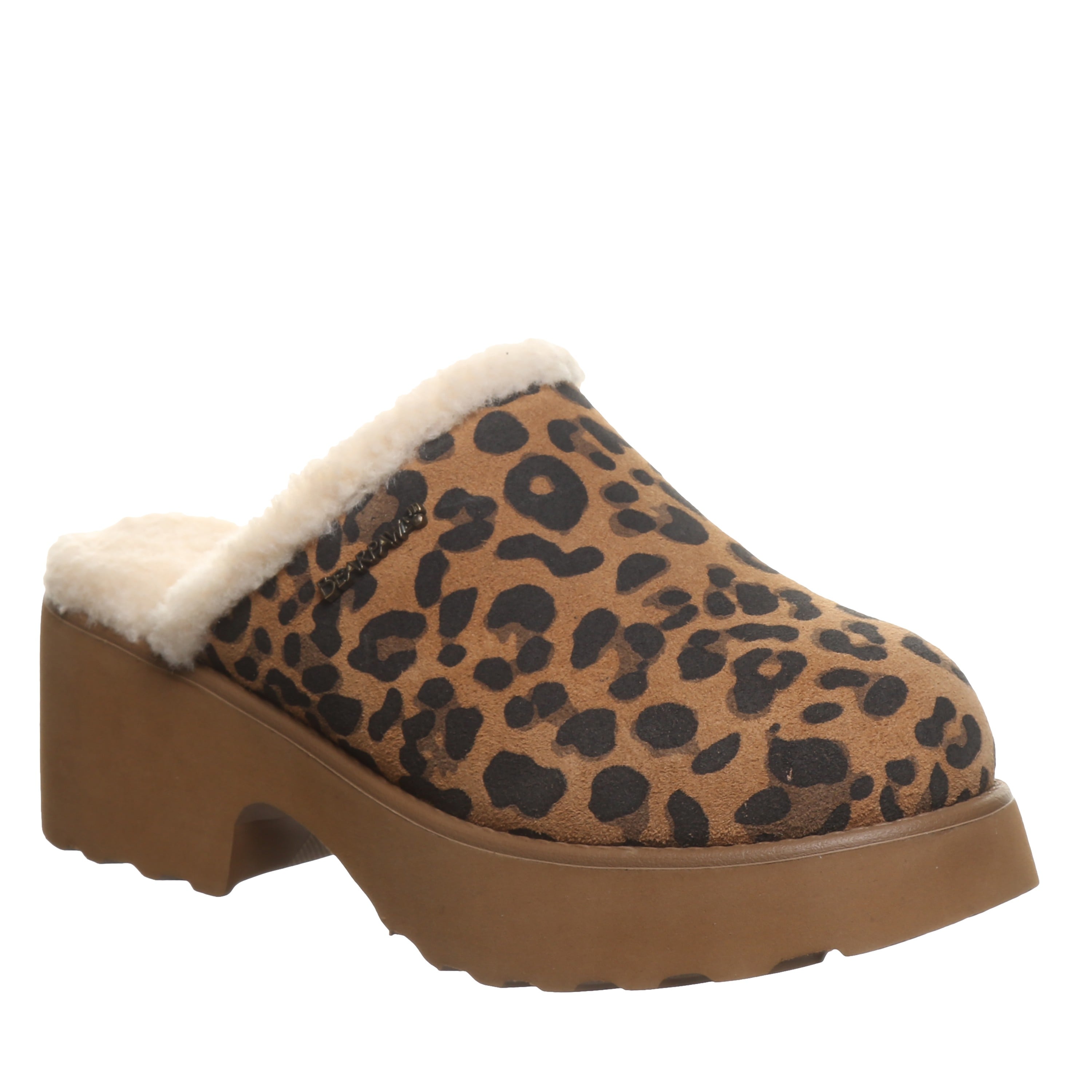 Bearpaw Marnie Women's Slippers - 3291w Cozy Slip-on Comfort Clogs in Tobacco Leopard