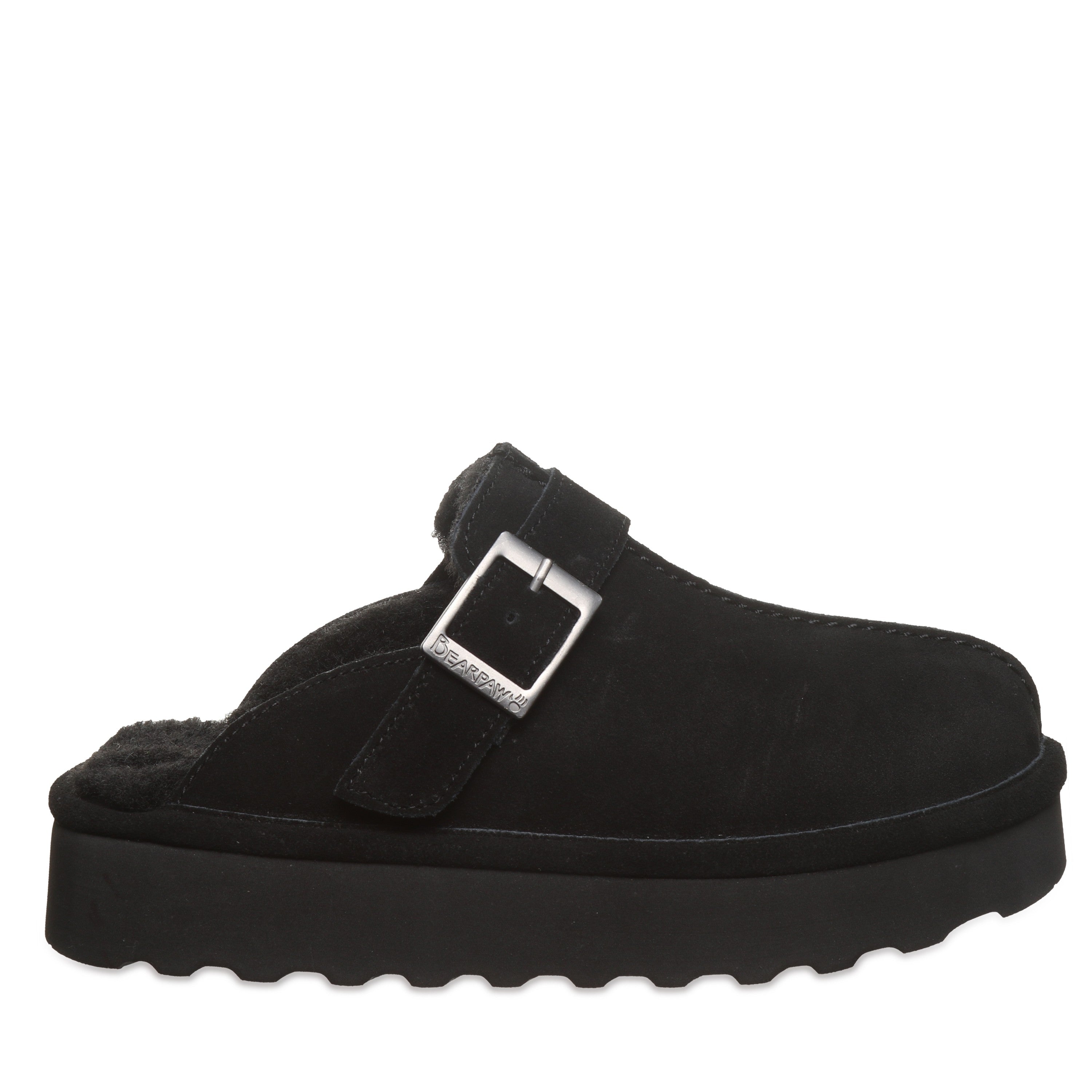 Bearpaw MOXIE PLATFORM LO Women's Slippers - 3344W - Black - side view 2