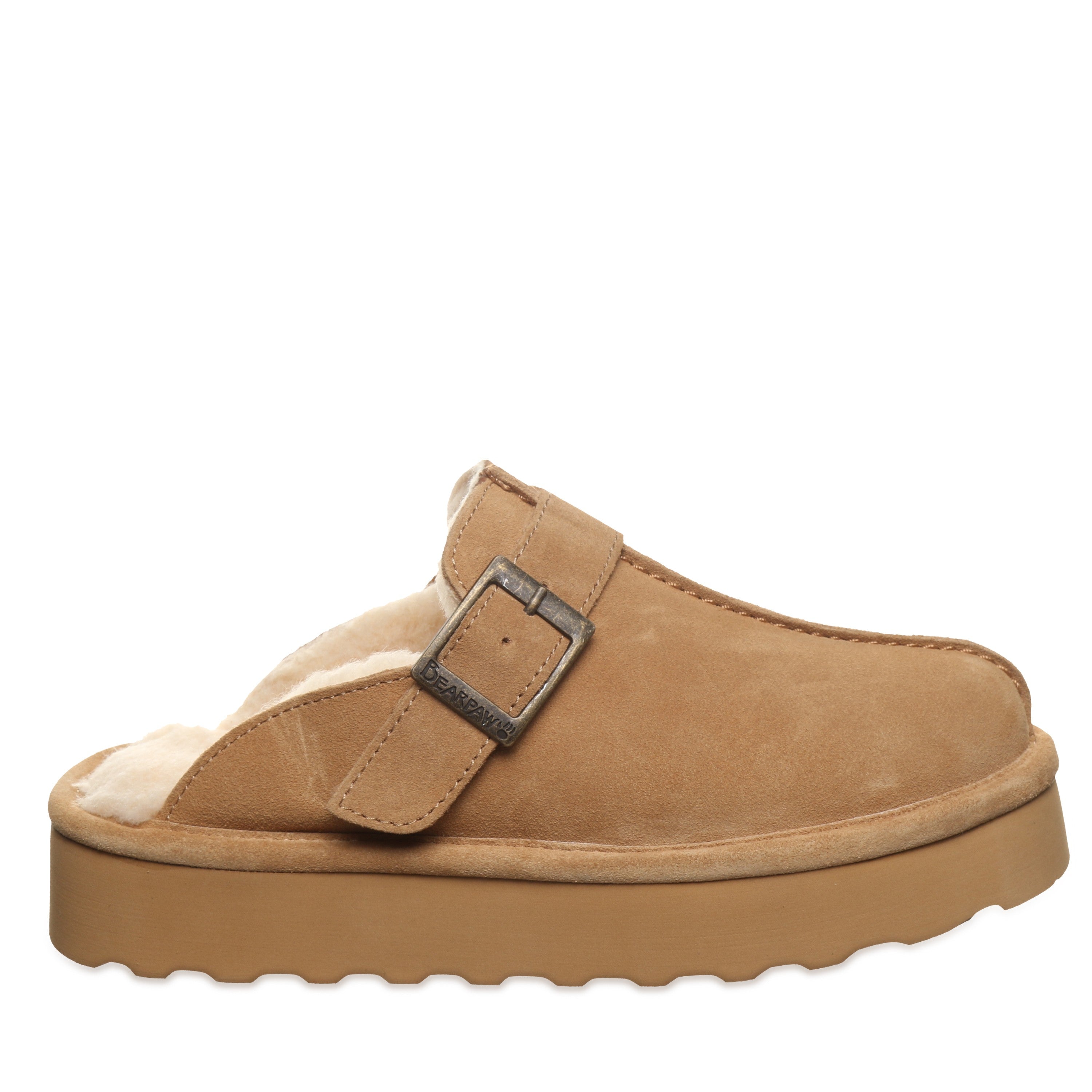 Bearpaw MOXIE PLATFORM LO Women's Slippers - 3344W - Iced Coffee Solid - side view 2