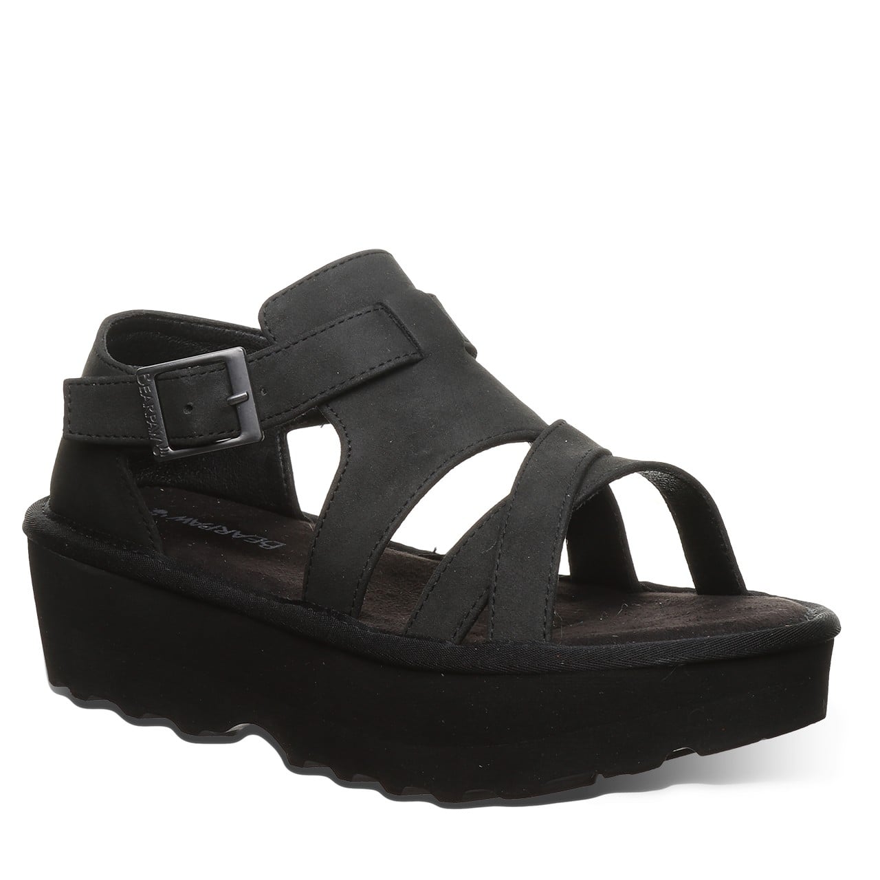 Bearpaw Pinnacle 3086W Women's Comfort Platform Sandals in Black/black