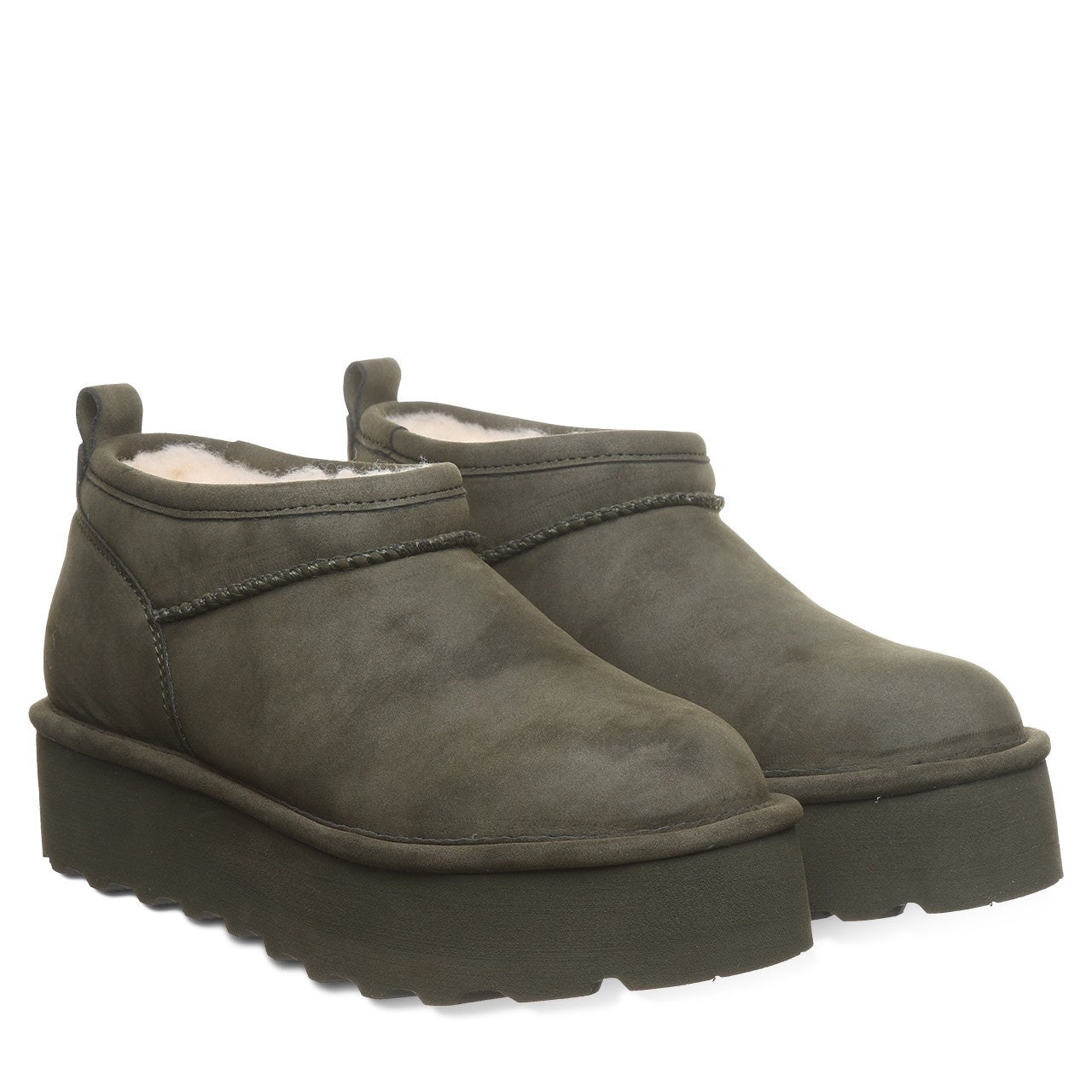 Bearpaw RETRO SUPER SHORTY VEGAN Women's Boots - 3132W - Algae - pair view