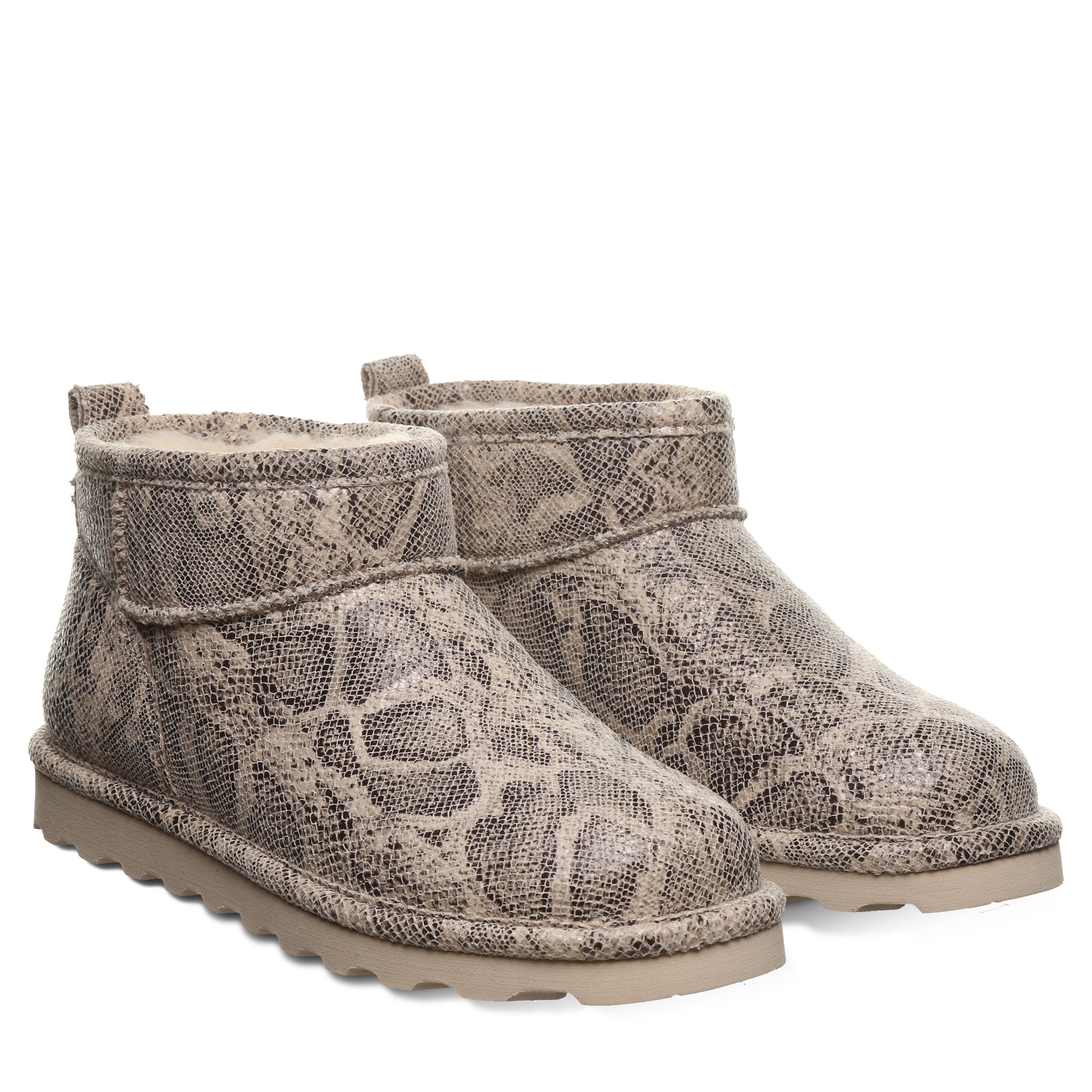 Bearpaw SHORTY EXOTIC Women's Boots - 2861W - Oat Snake - pair view