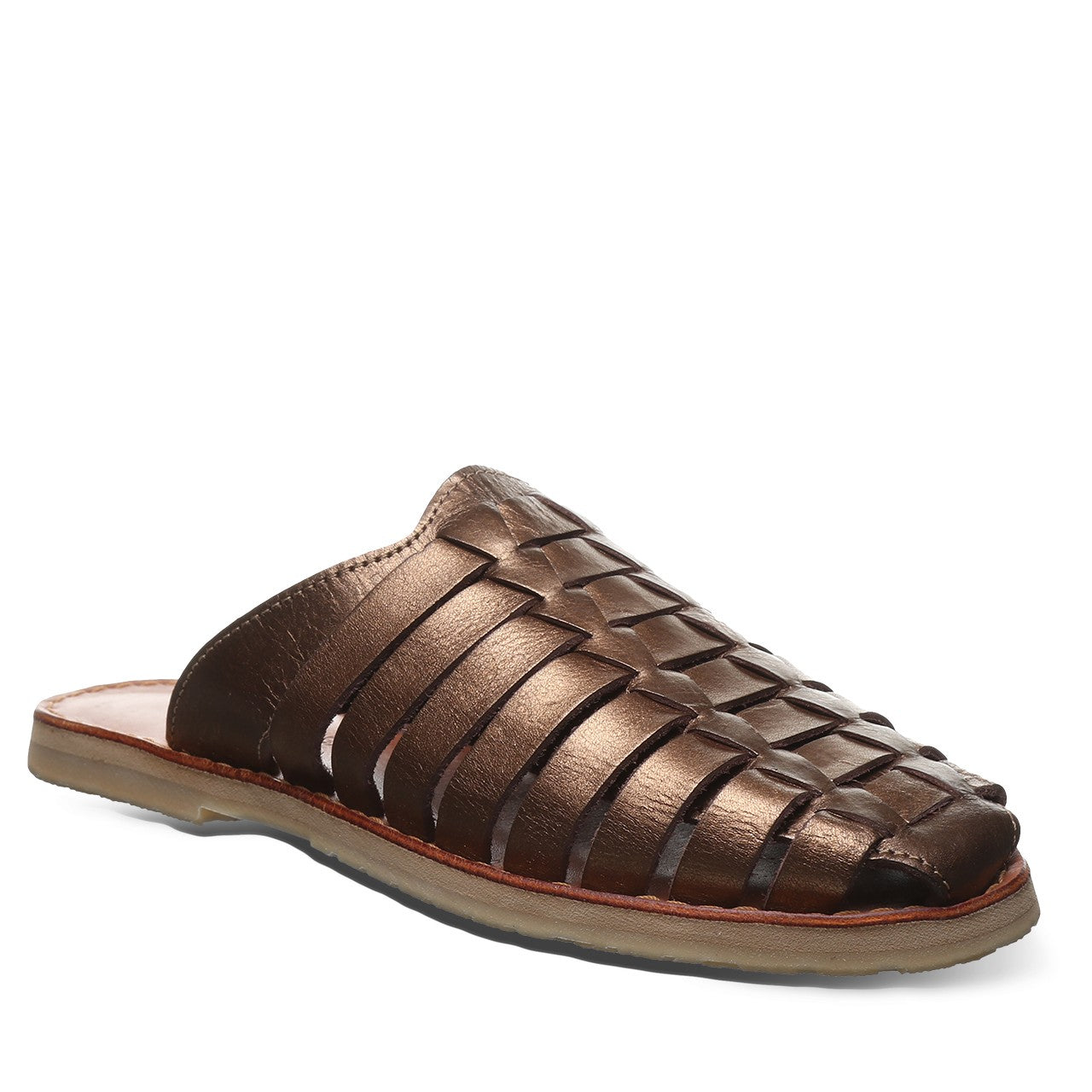 Bearpaw Zelda Women's Leather Slip-on Sandals - 2965w in Bronze Metallic