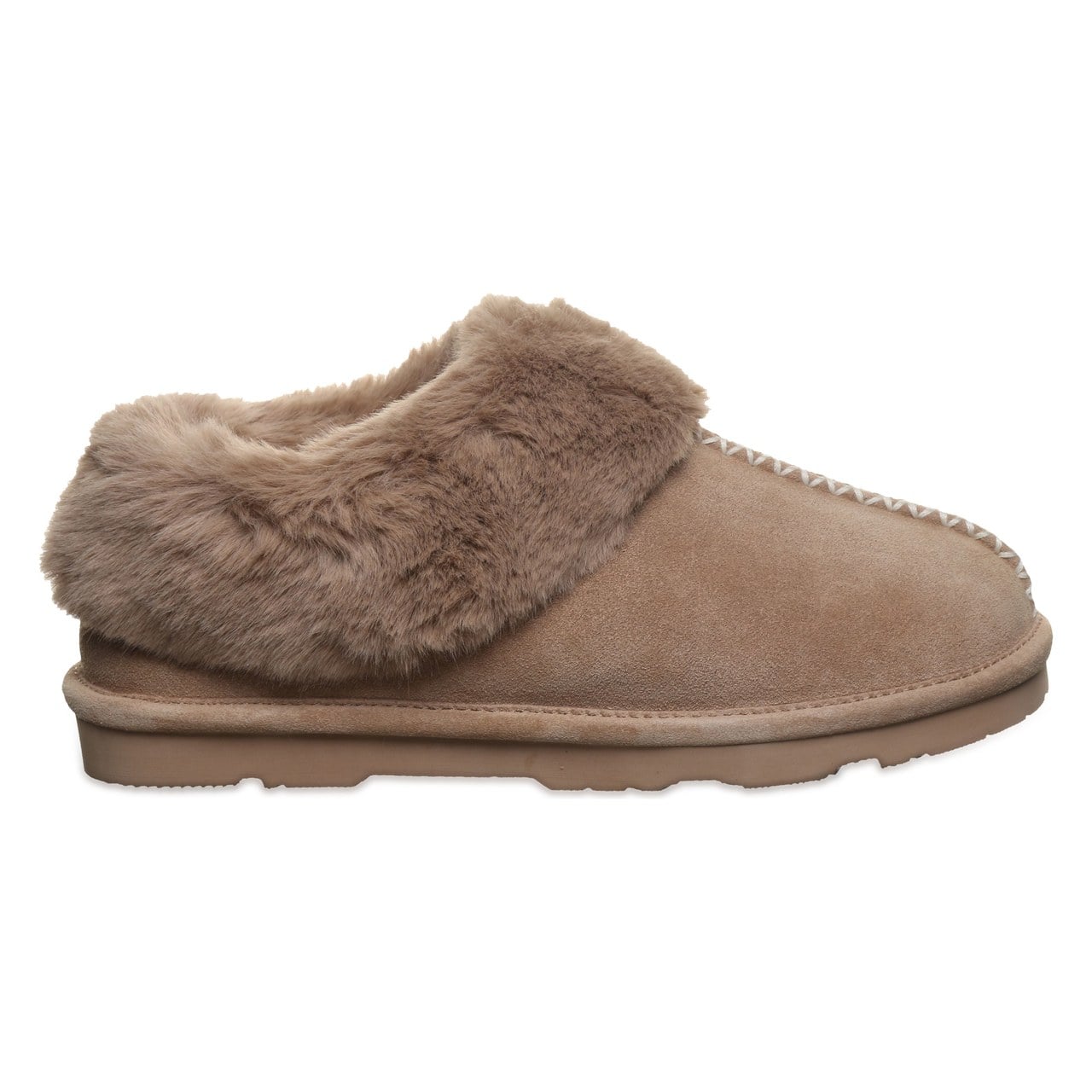 Bearpaw Bella Women's Slippers - 3334w | Cozy Suede Comfort Slippers - BIRCH - side view 2