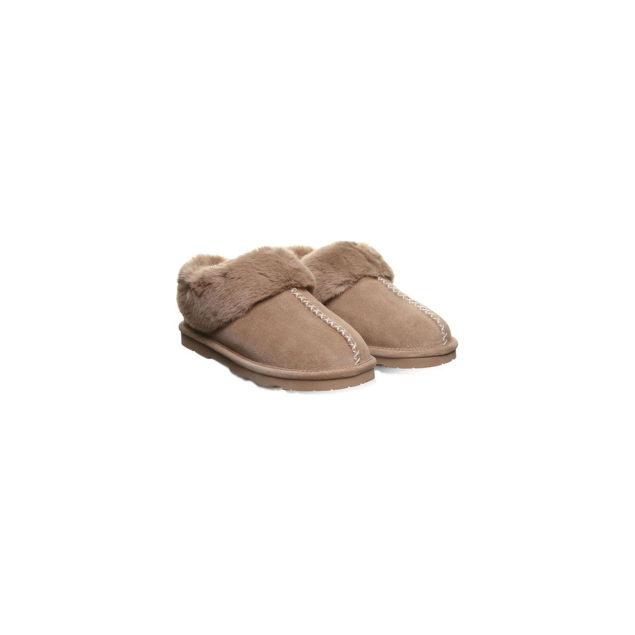 Bearpaw Bella Women's Slippers - 3334w | Cozy Suede Comfort Slippers - BIRCH - pair view