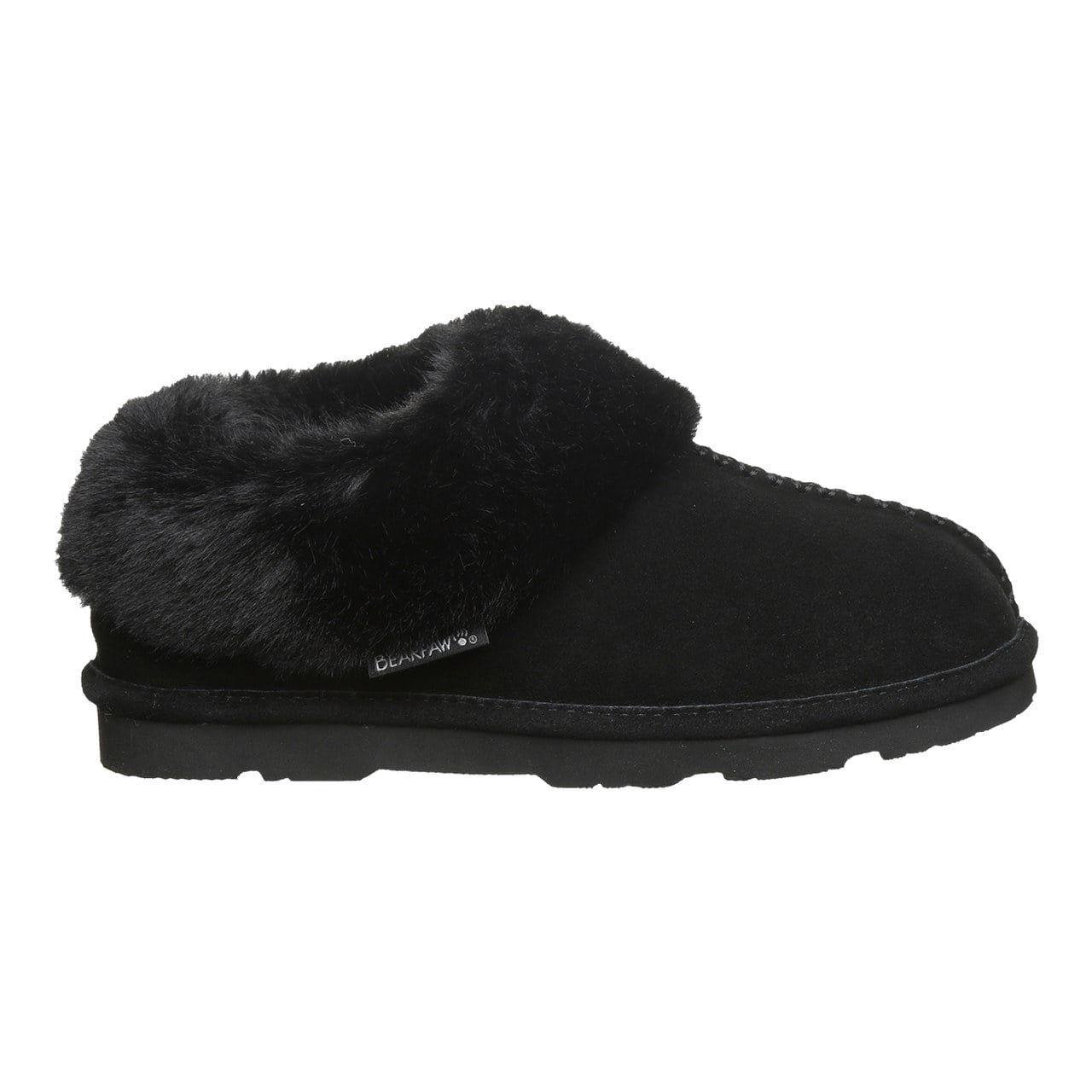 Bearpaw Bella Women's Slippers - 3334w | Cozy Suede Comfort Slippers - Black - side view 2