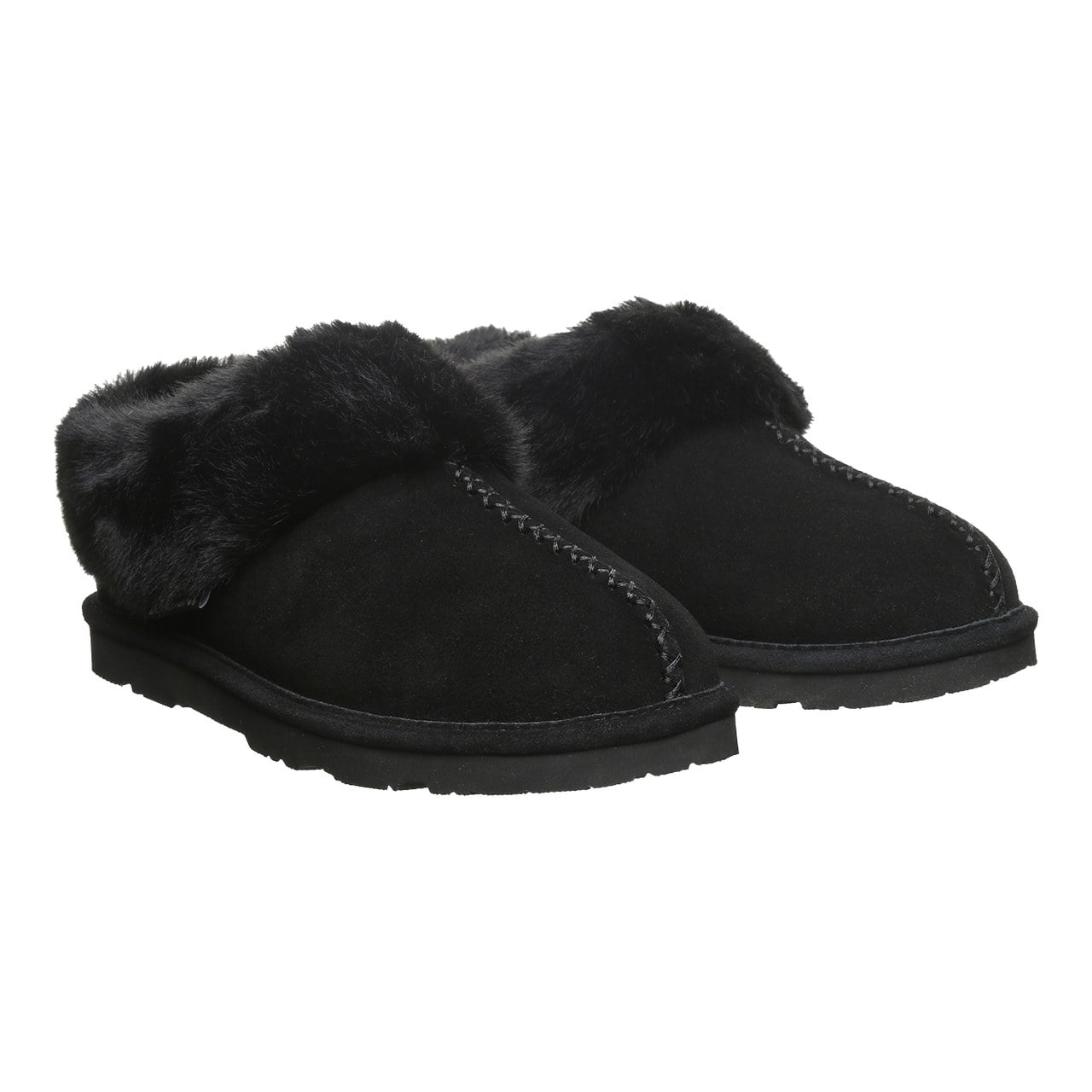 Bearpaw Bella Women's Slippers - 3334w | Cozy Suede Comfort Slippers - Black - pair view