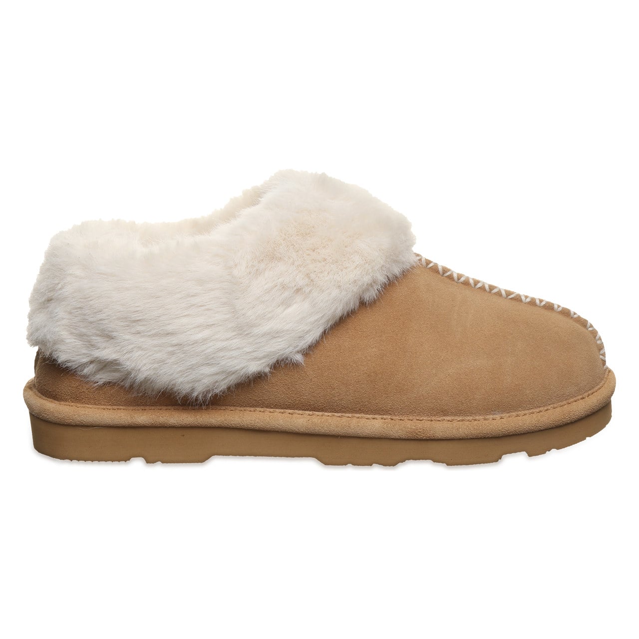 Bearpaw Bella Women's Slippers - 3334w | Cozy Suede Comfort Slippers - ICED COFFEE - side view 2