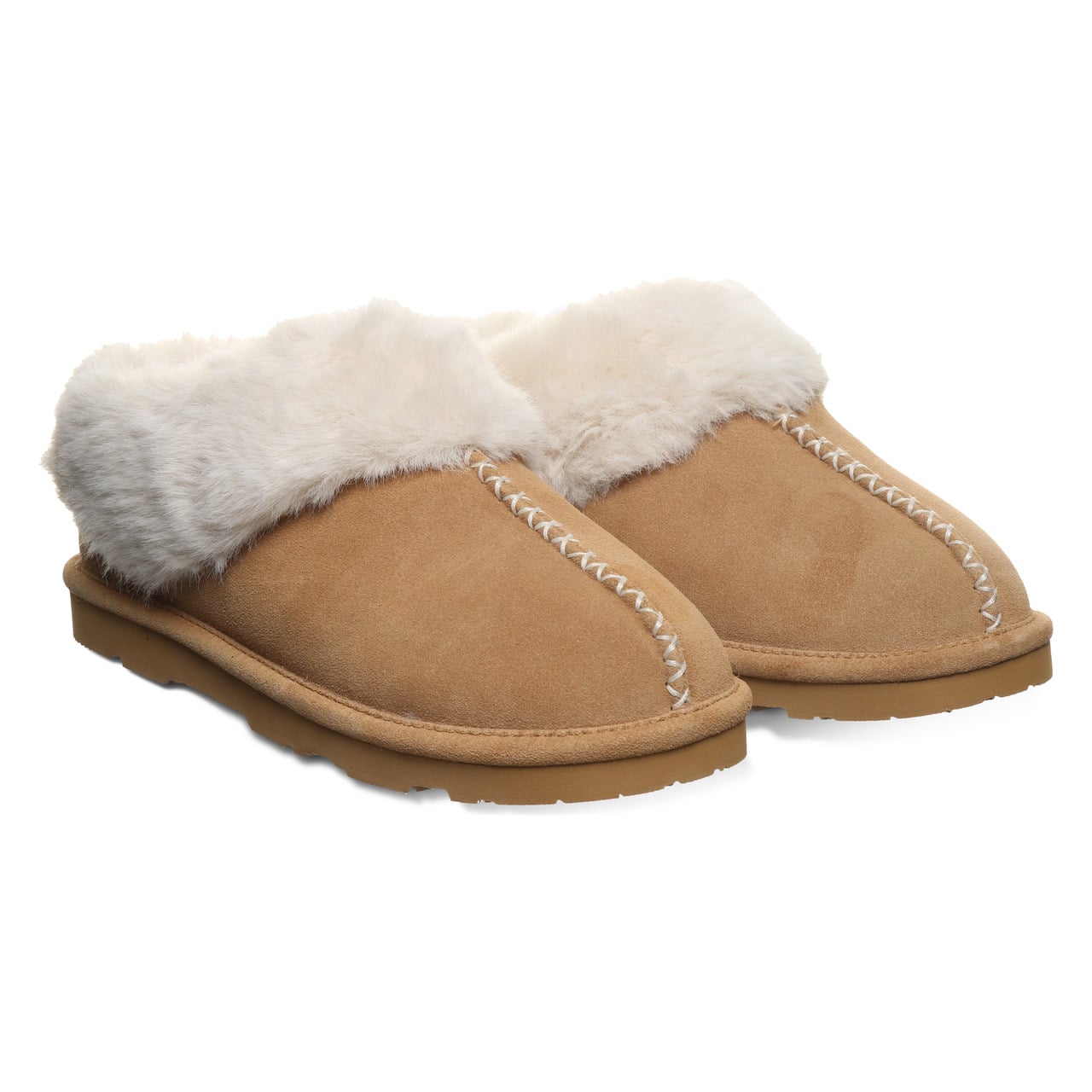 Bearpaw Bella Women's Slippers - 3334w | Cozy Suede Comfort Slippers - ICED COFFEE - pair view