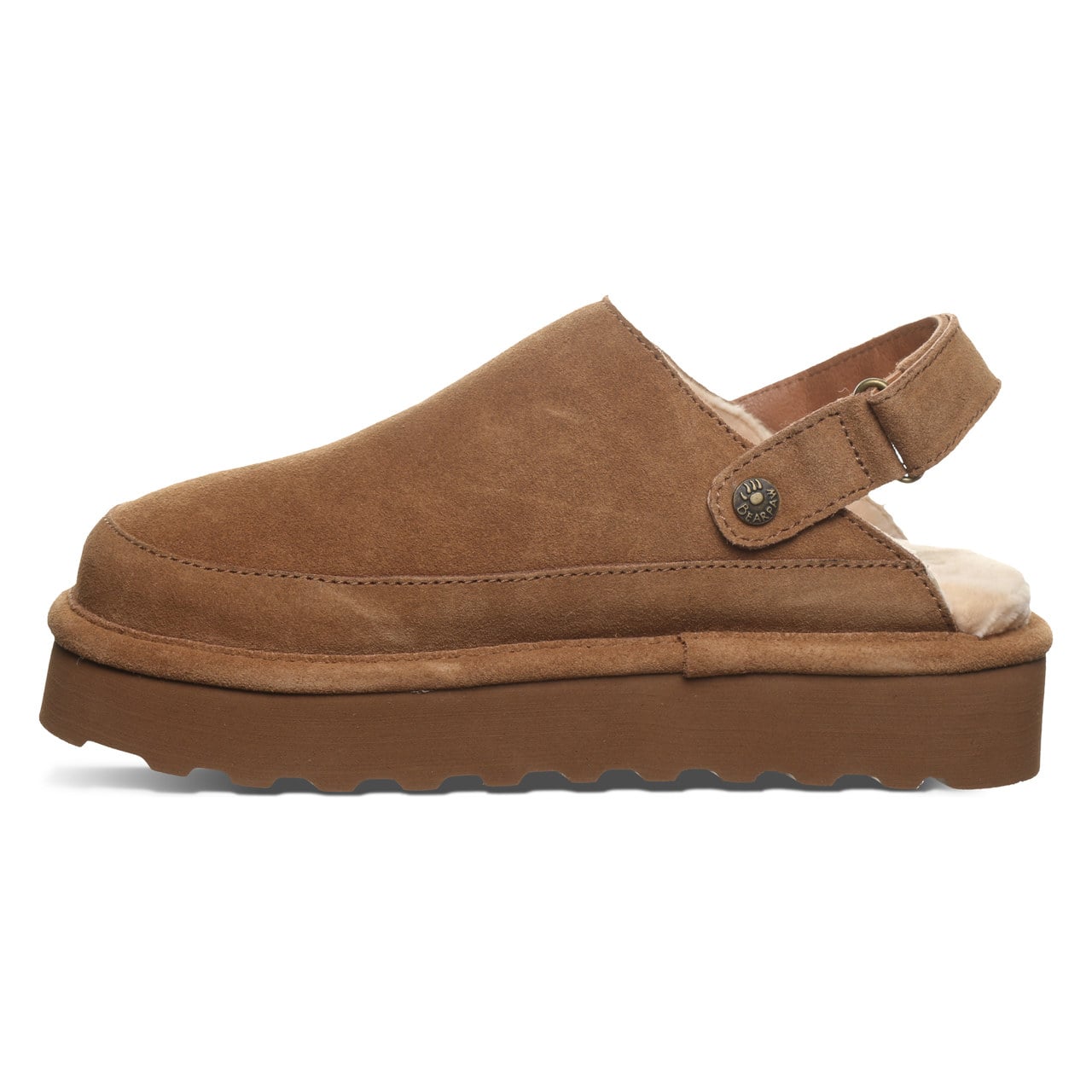 Bearpaw Brooke Women's Shoe - 3355w Women's Cozy Slip-on Clog - HICKORY - side view