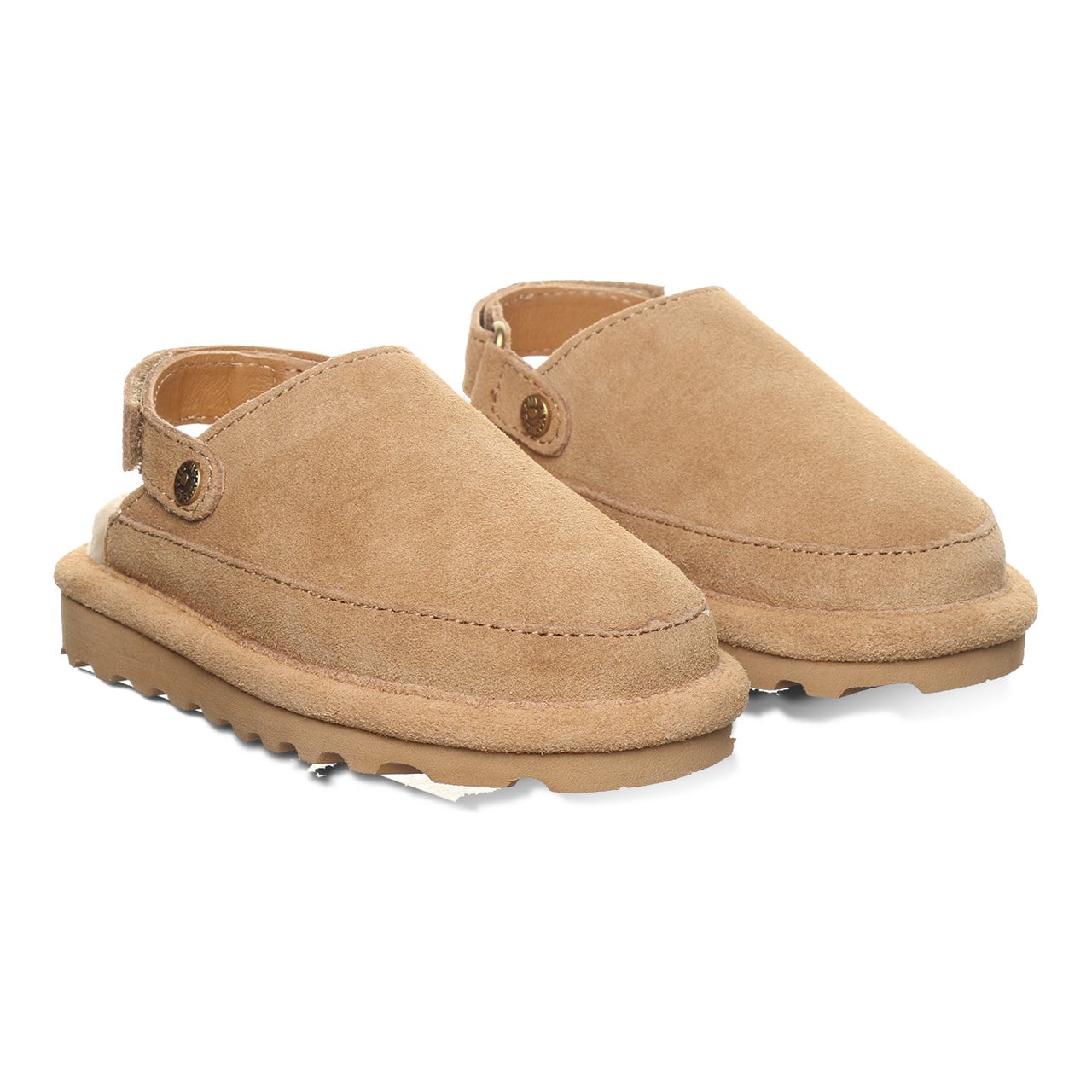 Bearpaw Brooke Youth Cozy Step-In Slippers - Iced Coffee - pair view