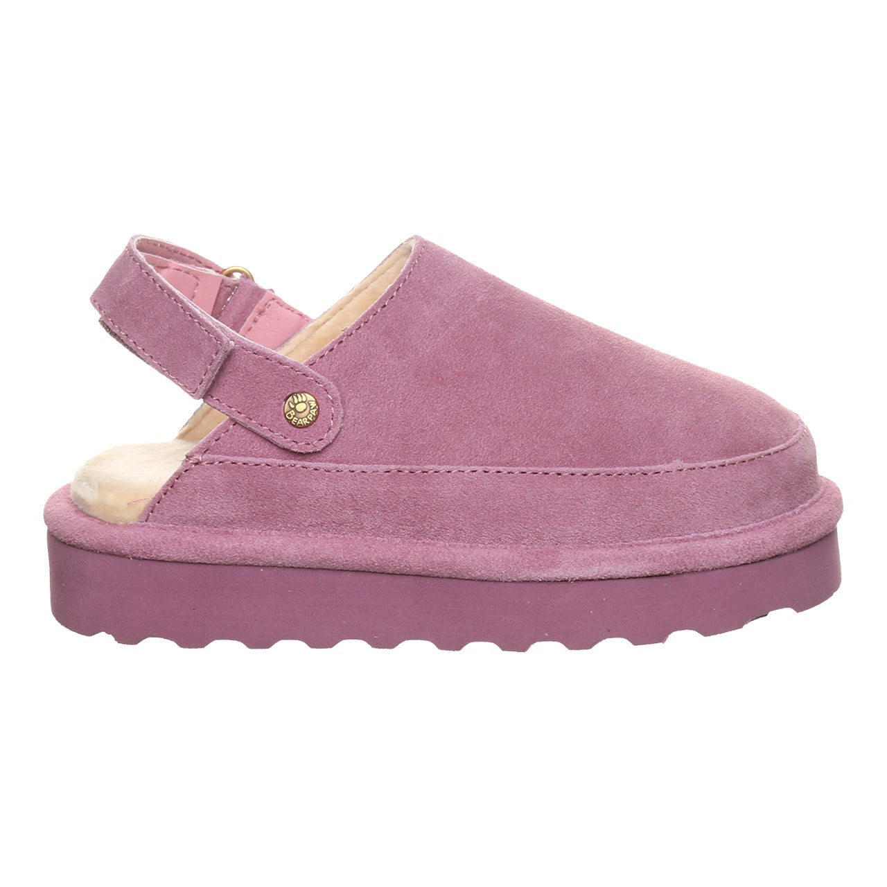 Bearpaw Brooke Youth Cozy Step-In Slippers - Rose Mauve - side view 2
