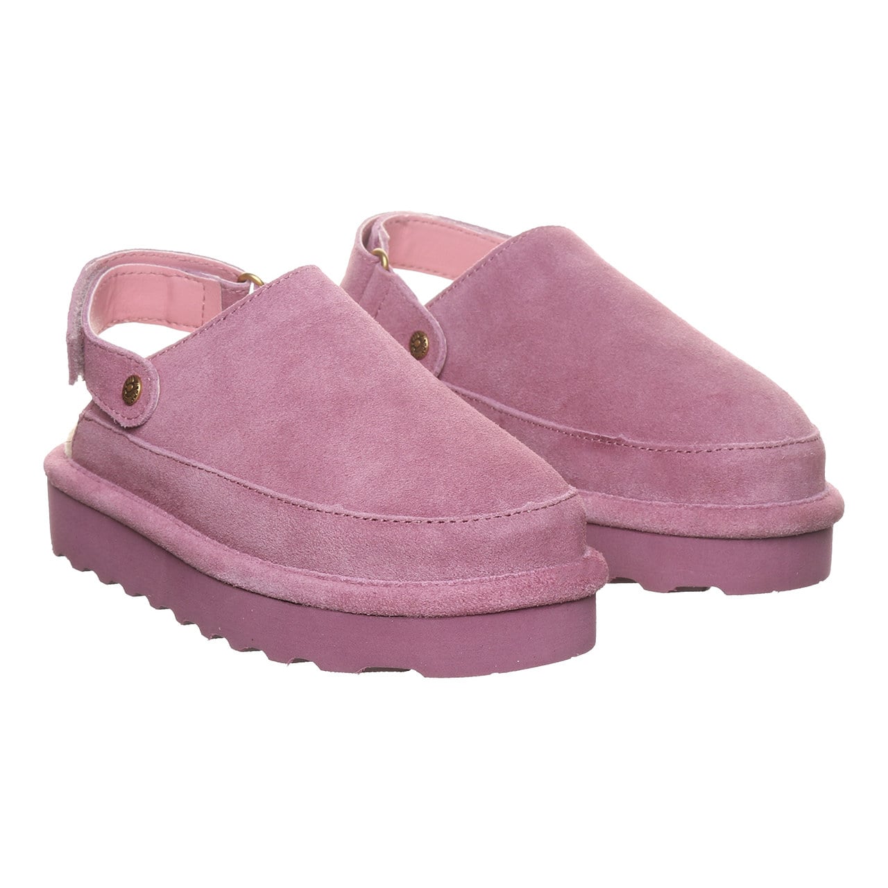 Bearpaw Brooke Youth Cozy Step-In Slippers - Rose Mauve - pair view