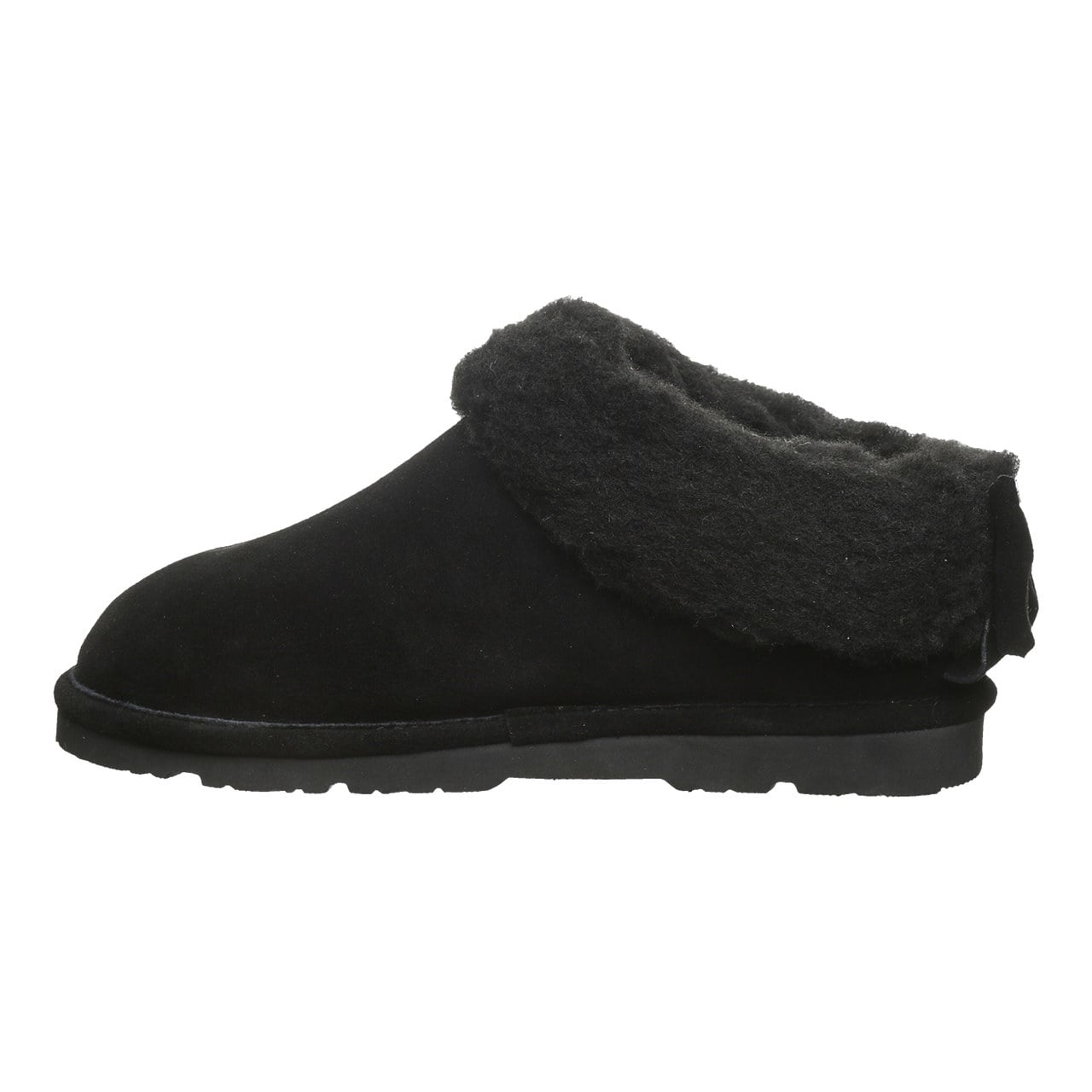 Bearpaw Delanie Women's Step-In Faux Fur Slippers - Black - side view