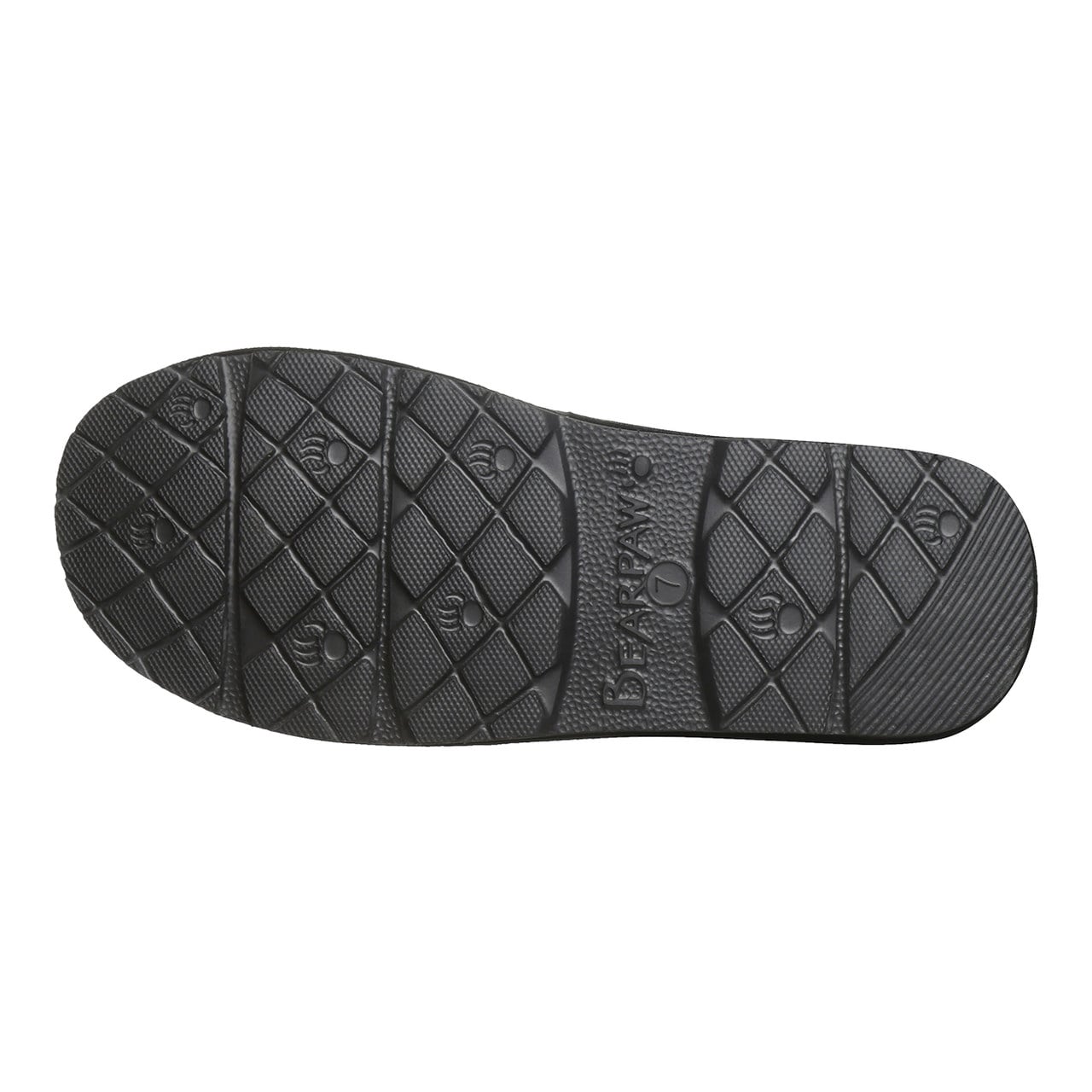 Bearpaw Delanie Women's Step-In Faux Fur Slippers - Black - bottom view