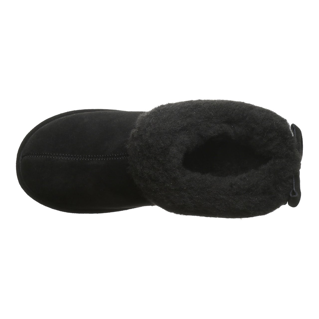 Bearpaw Delanie Women's Step-In Faux Fur Slippers - Black - top view