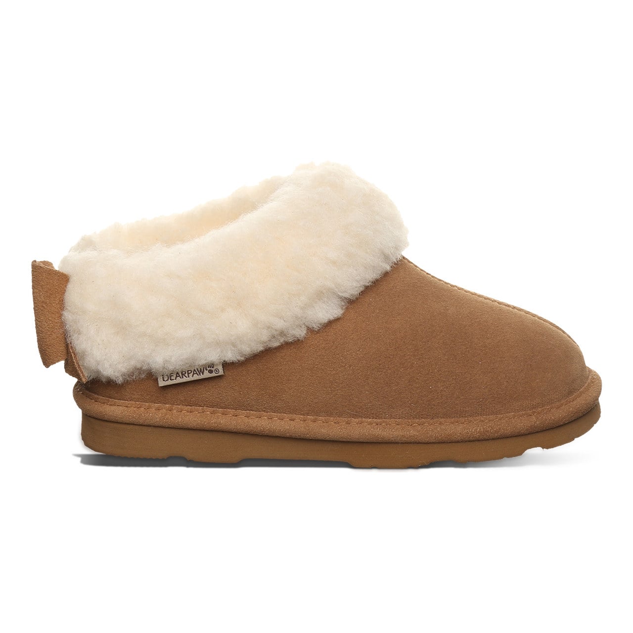 Bearpaw Delanie Youth Cozy Slip-On Slippers - Hickory - side view 2