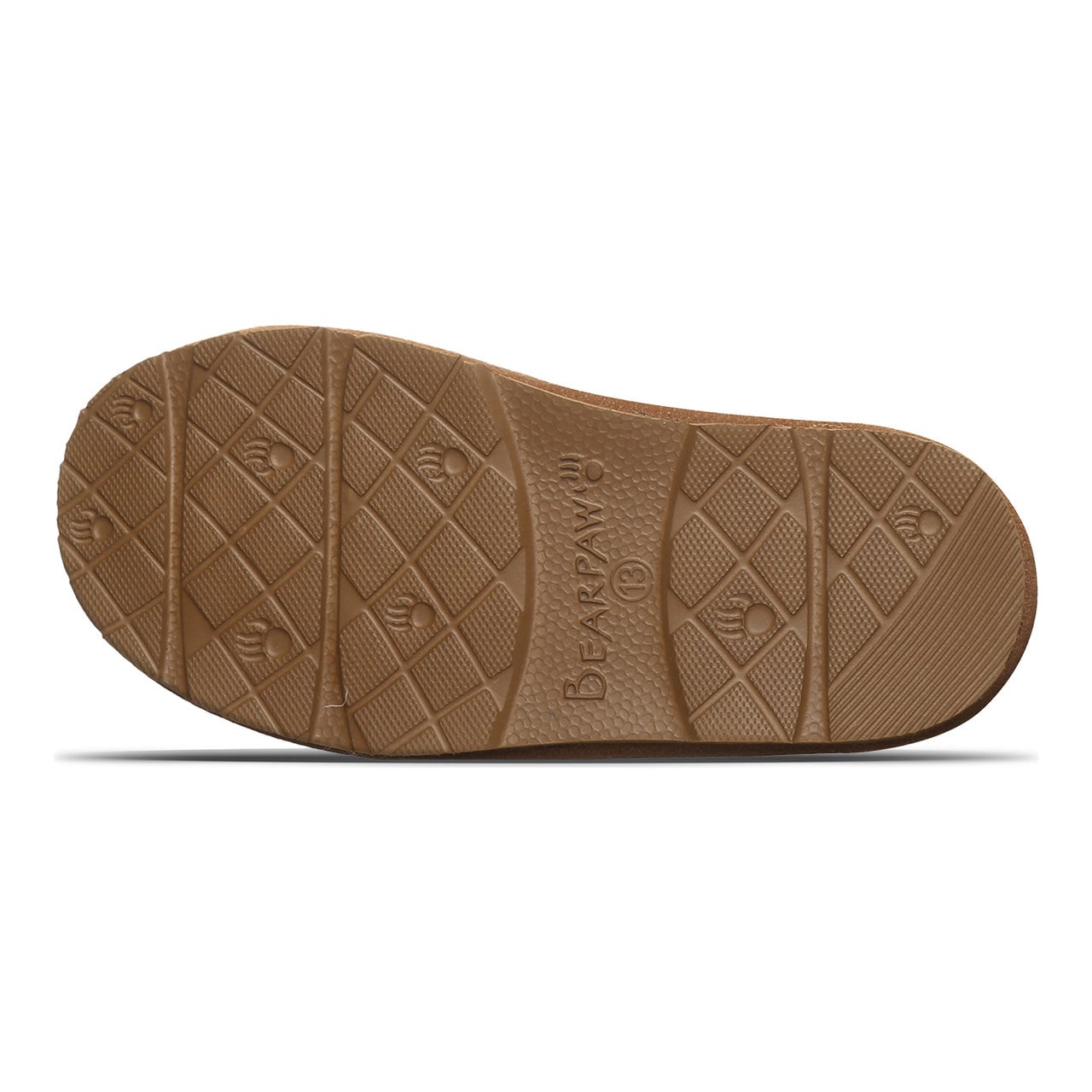 Bearpaw Delanie Youth Cozy Slip-On Slippers - Hickory - bottom view