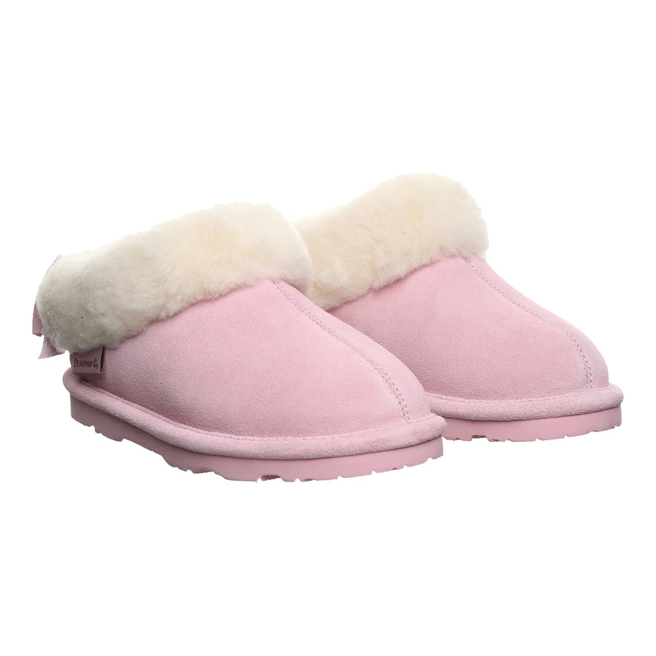 Bearpaw Delanie Youth Cozy Slip-On Slippers - Pink Lemonade - pair view