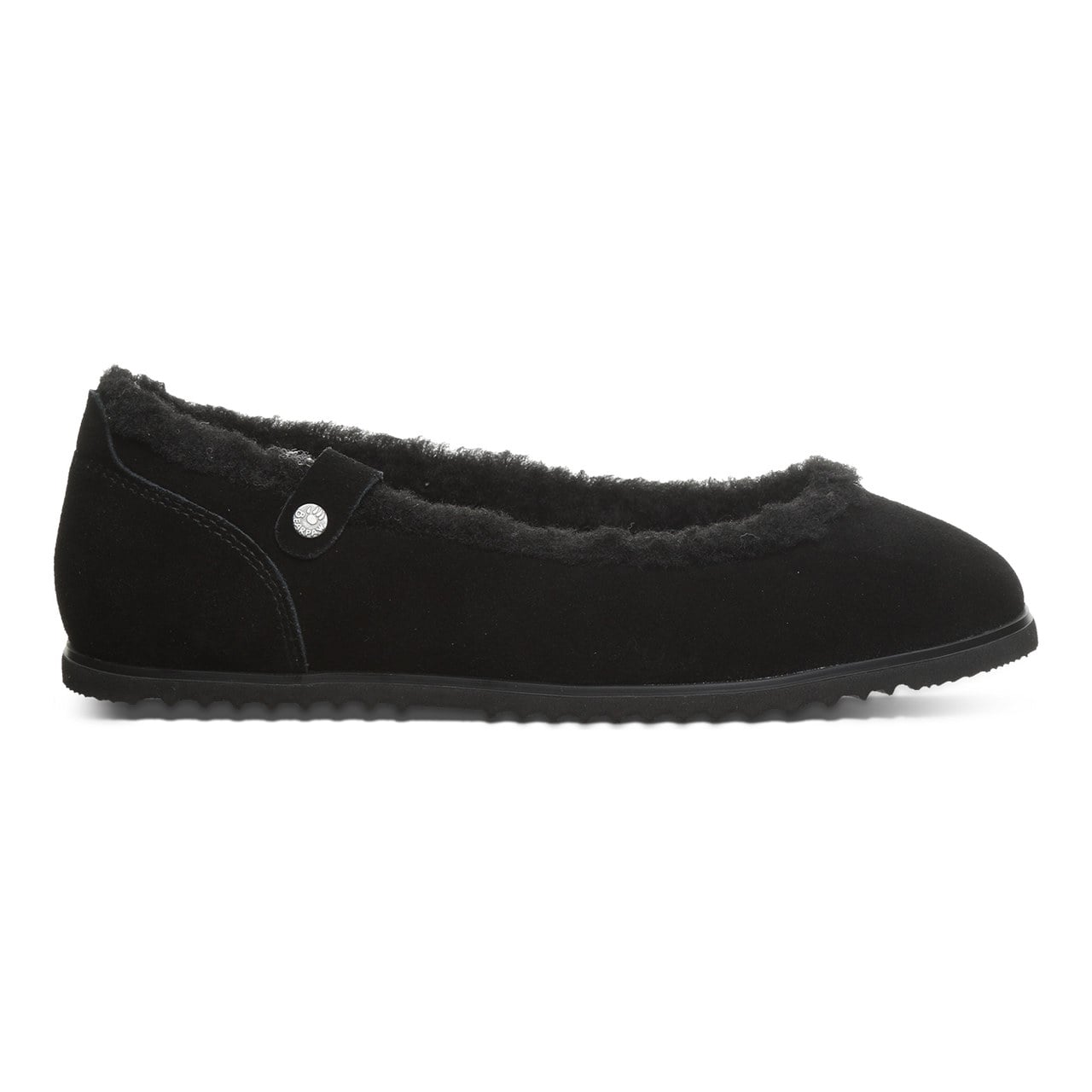 Bearpaw Delphi Women's Winter Ballet Flats - Black - side view 2