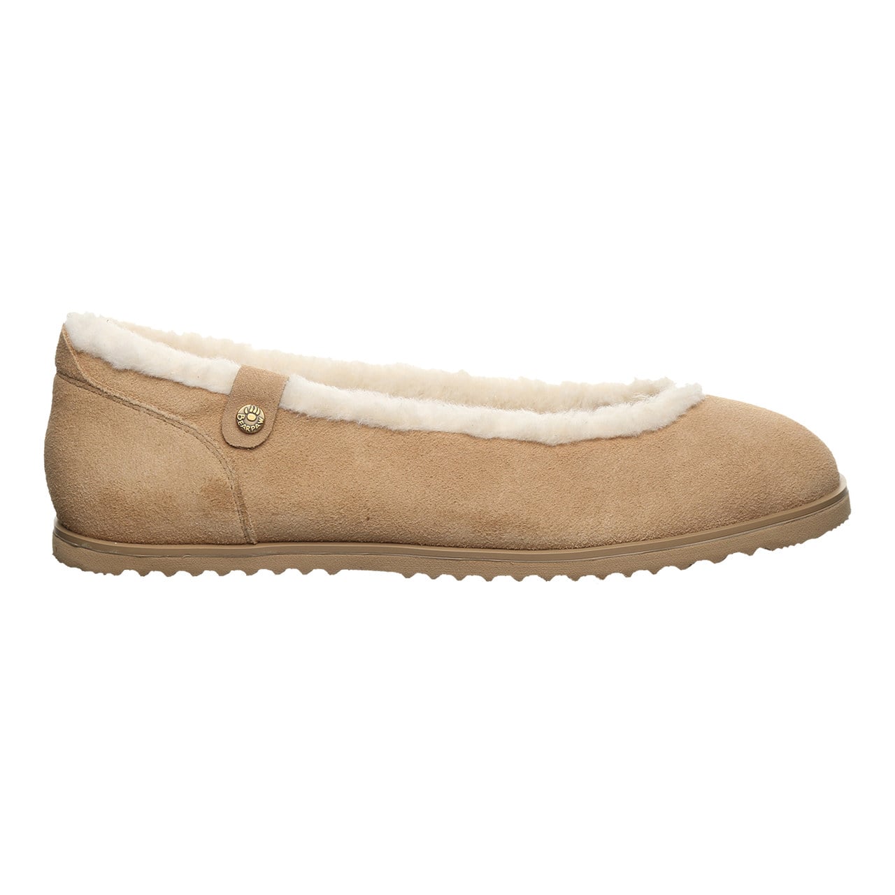 Bearpaw Delphi Women's Winter Ballet Flats - Toffee - side view 2