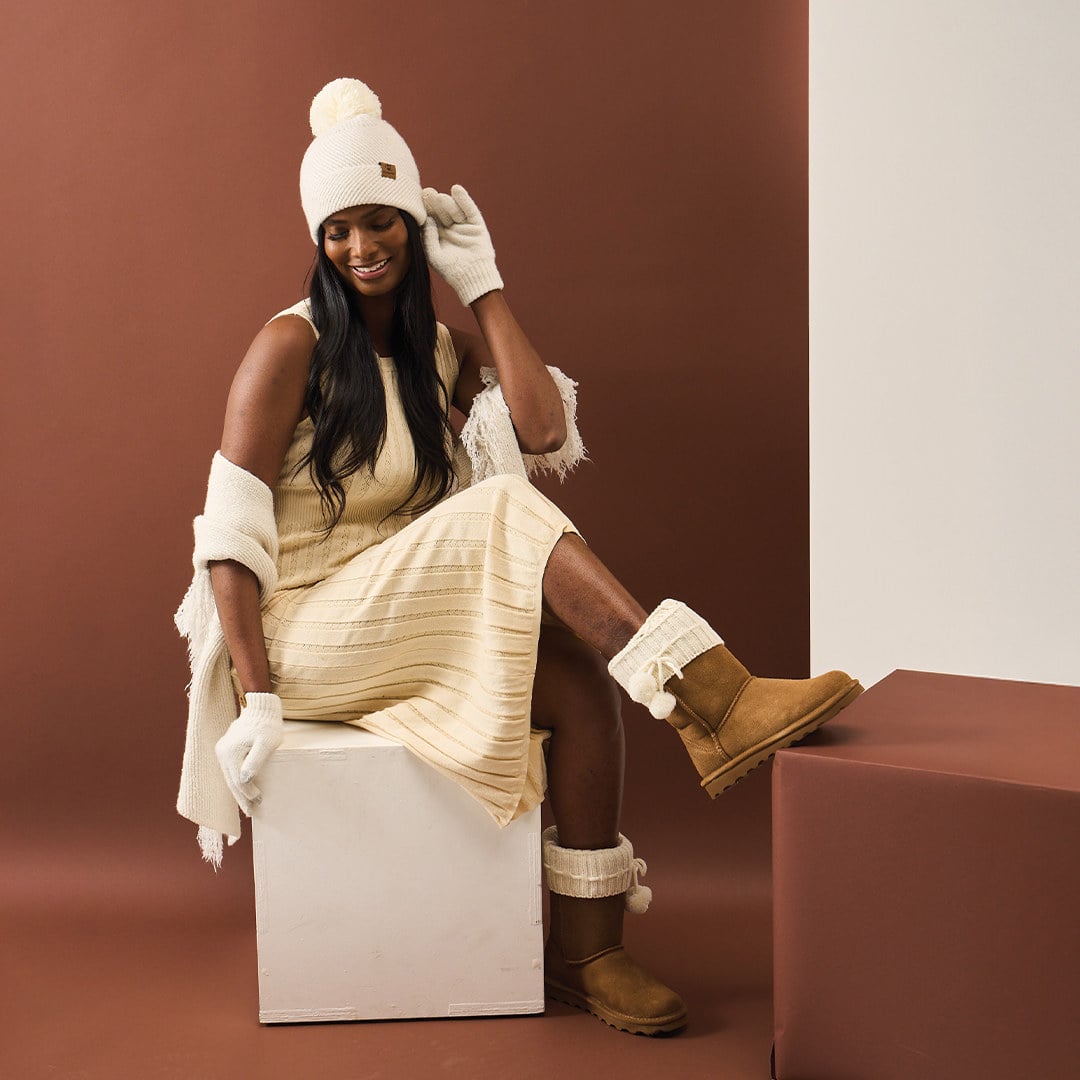 Bearpaw Elle Short - Women's Snow Boot - 1962W - HICKORY - lifestyle view