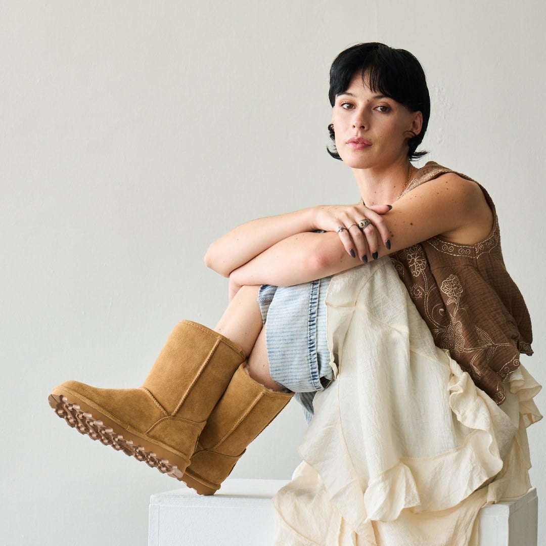Bearpaw Elle Short - Women's Snow Boot - 1962W - ICED COFFEE - lifestyle view
