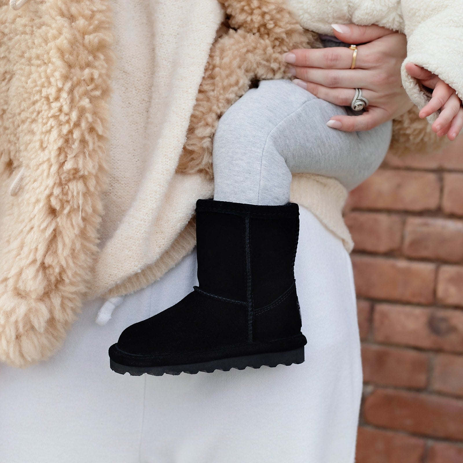 Bearpaw Elle Toddler Zipper - Toddler's Boots - 1962tz - BLACK - lifestyle view